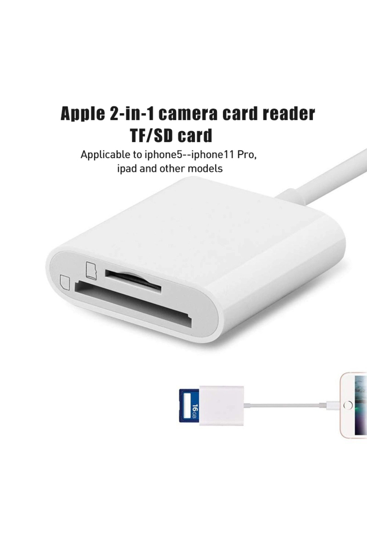 Choice-2 in 1 Lightning 8 pin to TF SD Card Reader for Apple iPhone 14 13 11 12 11 X Pro Memory OTG Adap... 4