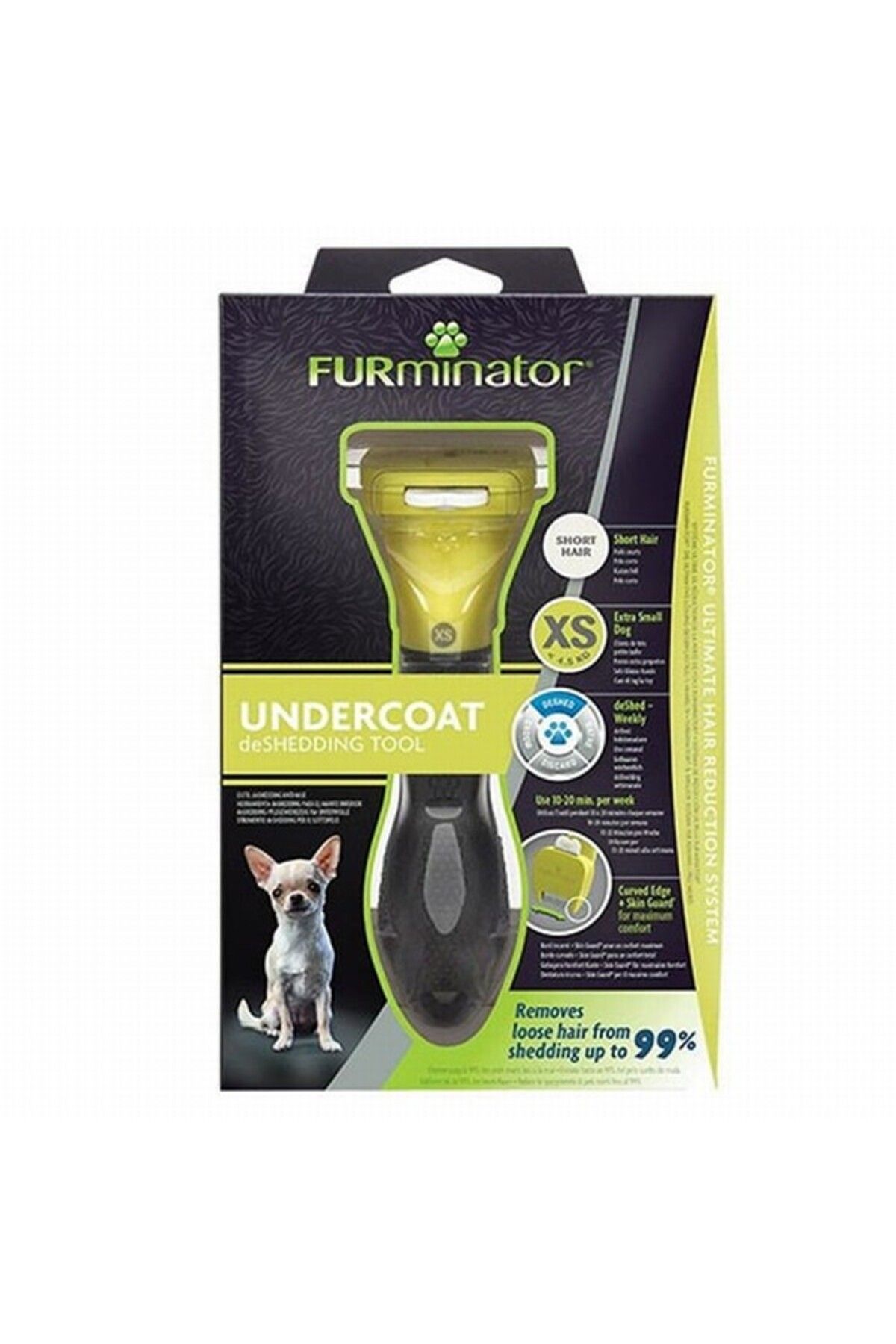 Furminator Xs Kısa Tüylü Mini Boy Köpekler Için Tüy Toplayıcı Tarak