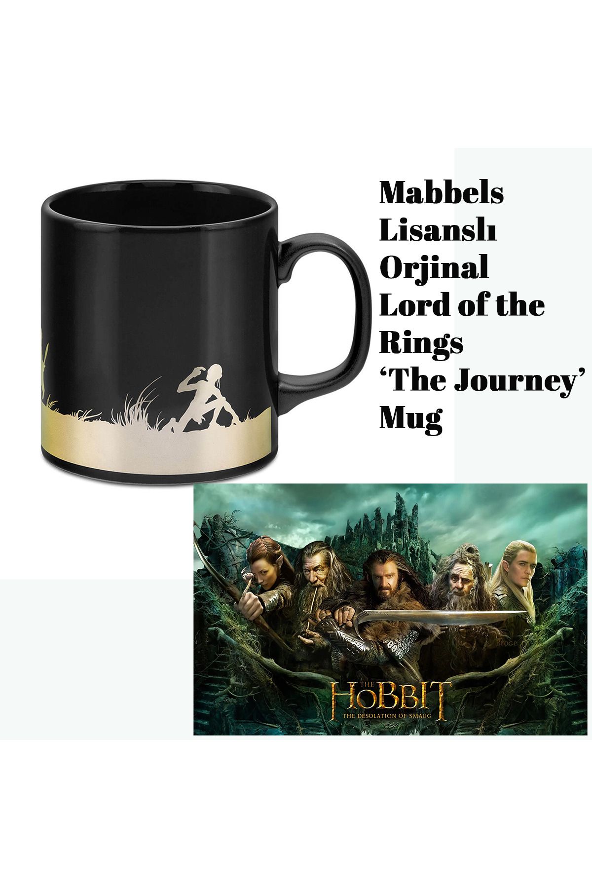 Mabbels The Journey Lord of the Rings Klasiği Yaldızlı Mug Kupa Kutulu