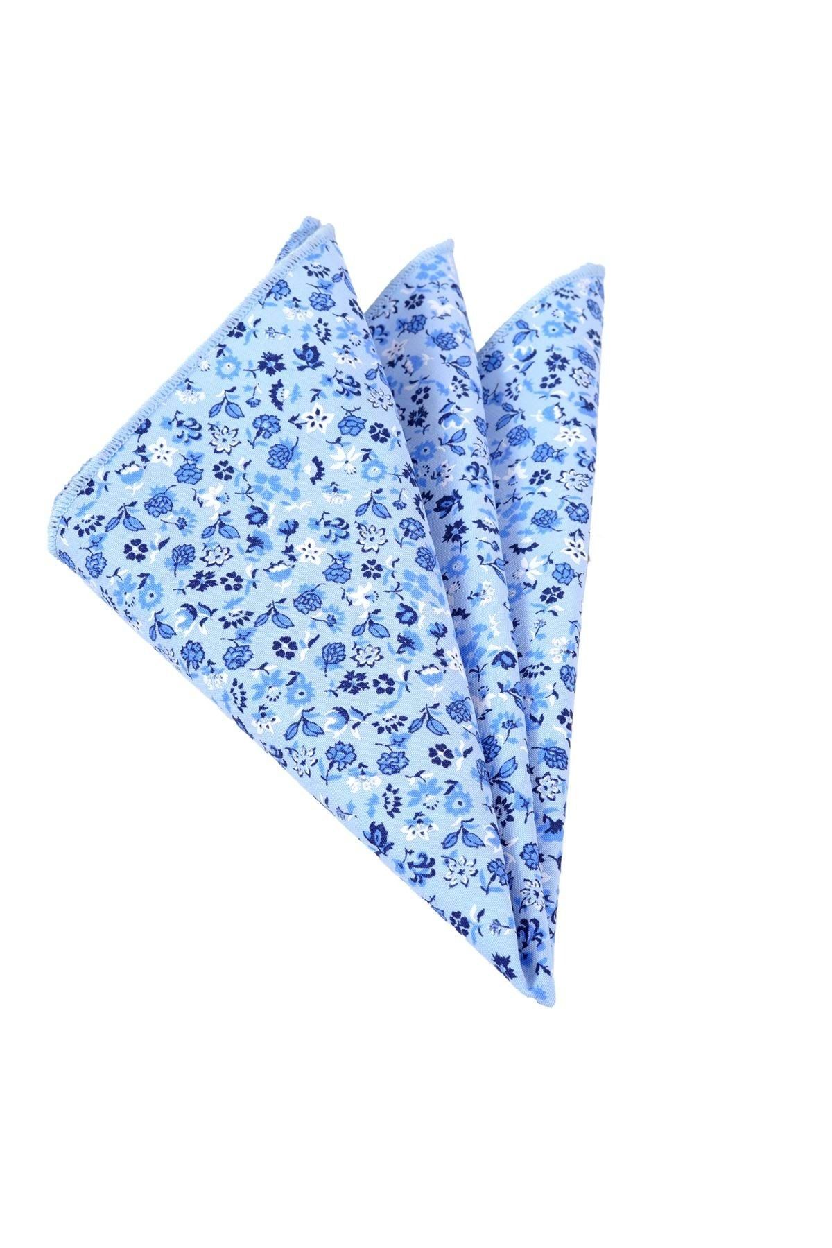 Exve Exclusive Batista De Guler Cu Imprimeu Floral Albastru Bleumarin Alb Masculin - One Size