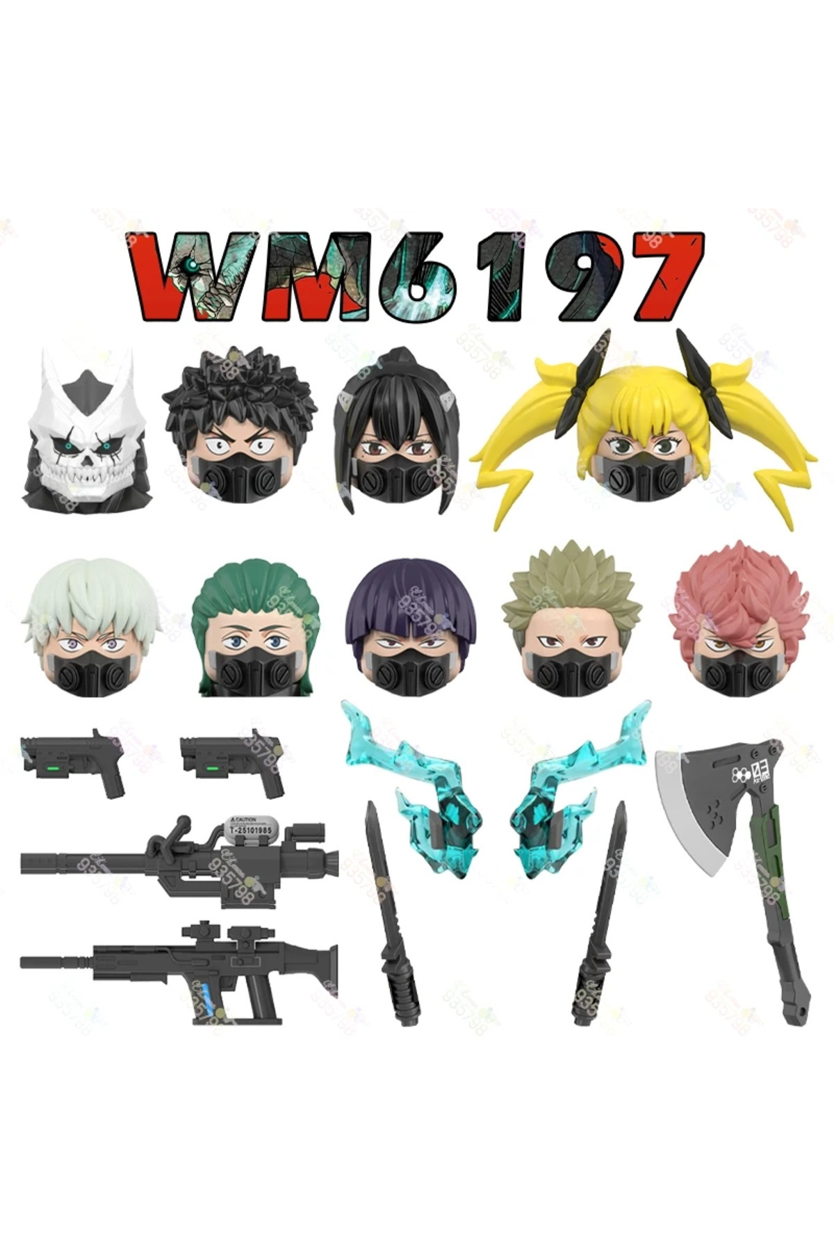 Choice-WM6197 Anime Series Kaiju NO.8 Action Figure Building Blocks DIY Hibino Kafka Ashiro Mina Reno Ic... 2