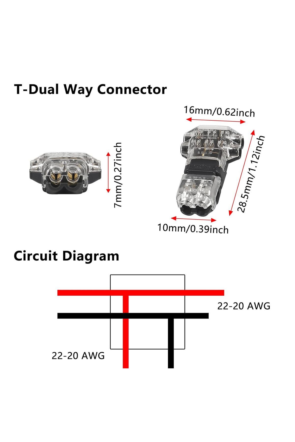 AOKIN-10PCS Wire Connectors Low Voltage Wire Connectors Solid Connection,T Tap Wire Connectors, T Type ... 3