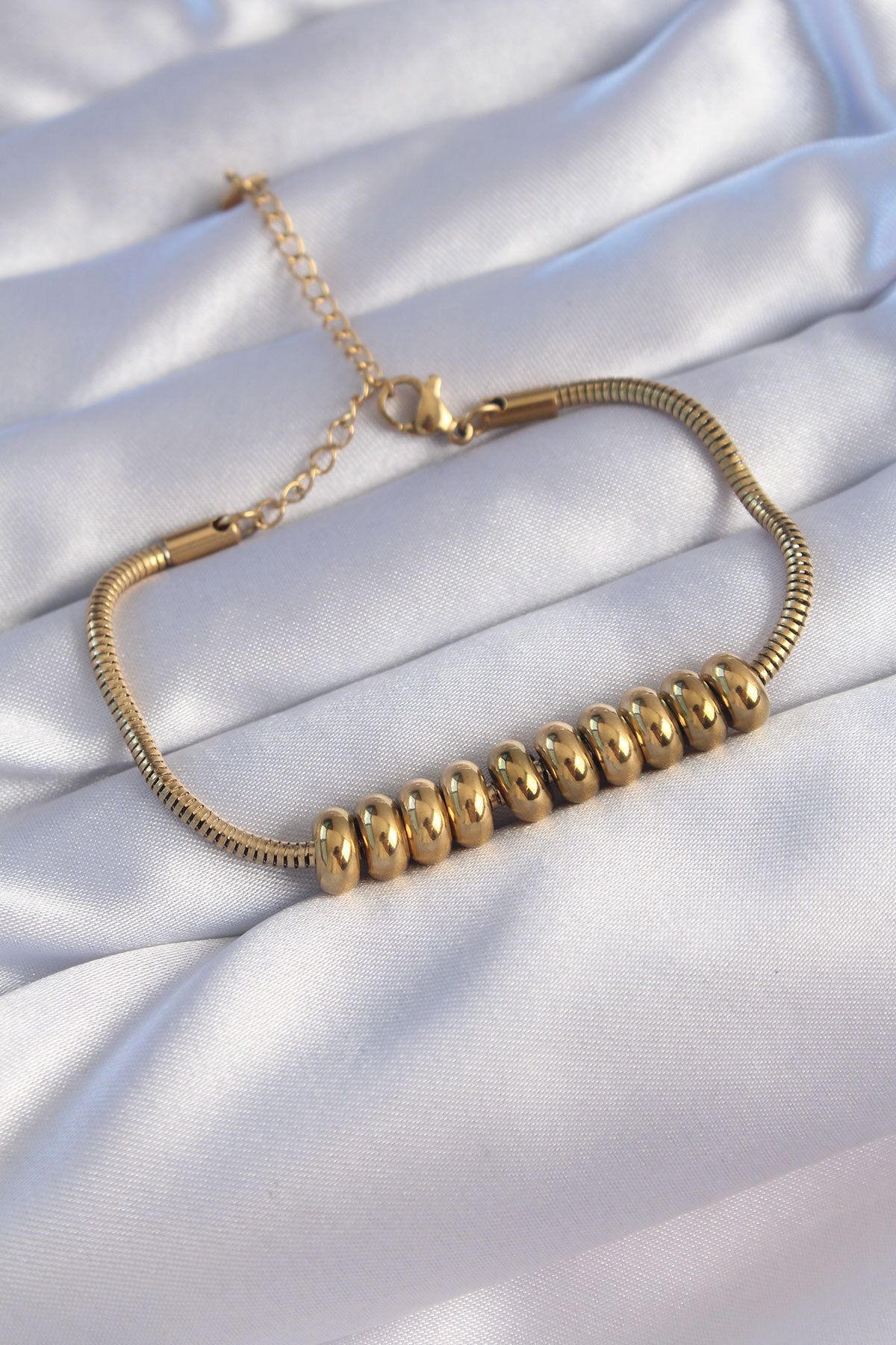 BirdoluSepet 316L Çelik Gold Renk Oval Figürlü Bileklik