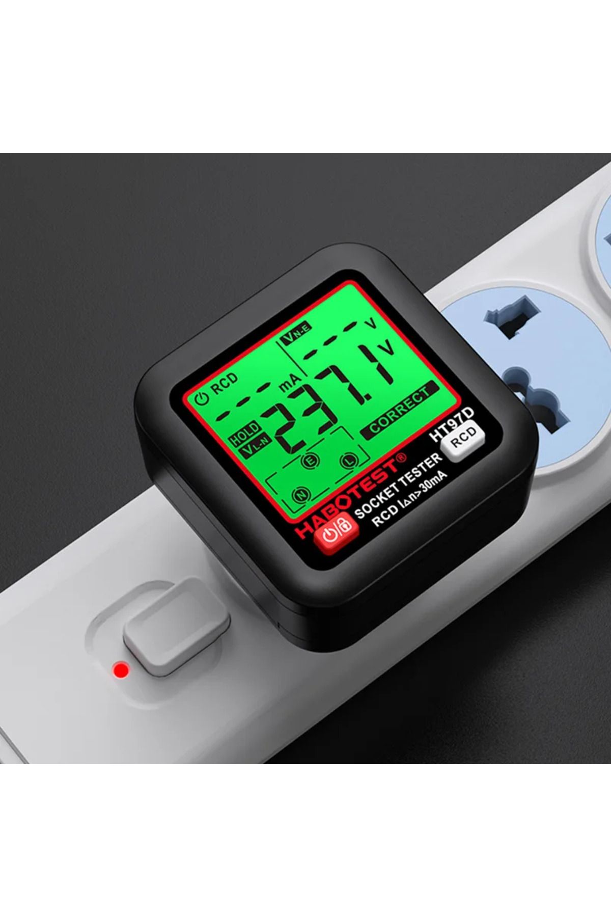 Choice-HT97 Digital Socket Tester Voltage Detector RCD GFCI Voltage Test EU US UK Plug Large Display Out... 7