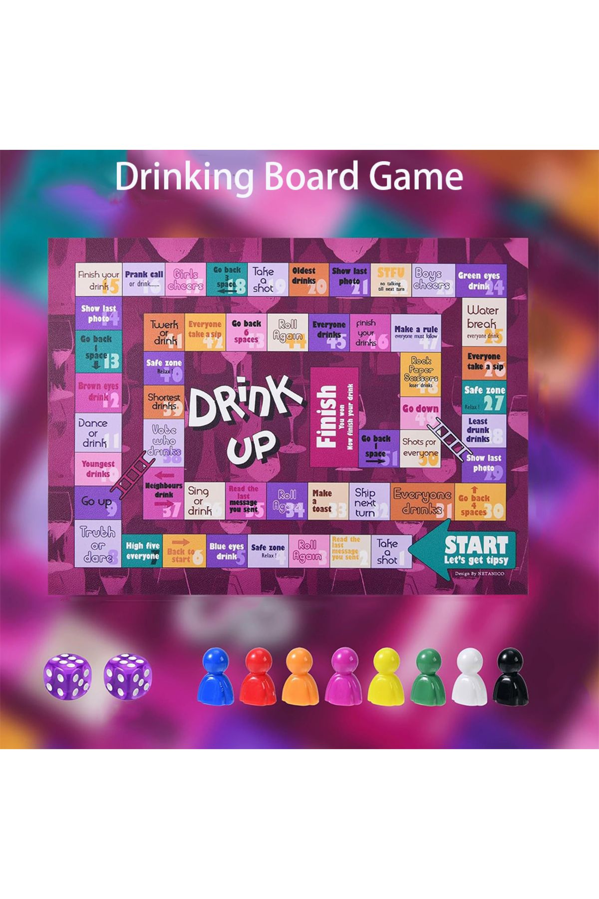 Choice-Drinking Board Game Interactive Drinking Party Board Game Set Dice Party Club Drinking Games for ... 2