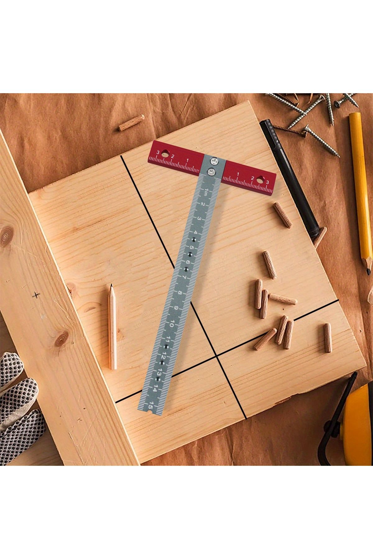 FNICEL-T Square Positioning Ruler, 170mm Aluminum T-Ruler, Laser Printed, Drafting Architect Ruler, Set ... 4
