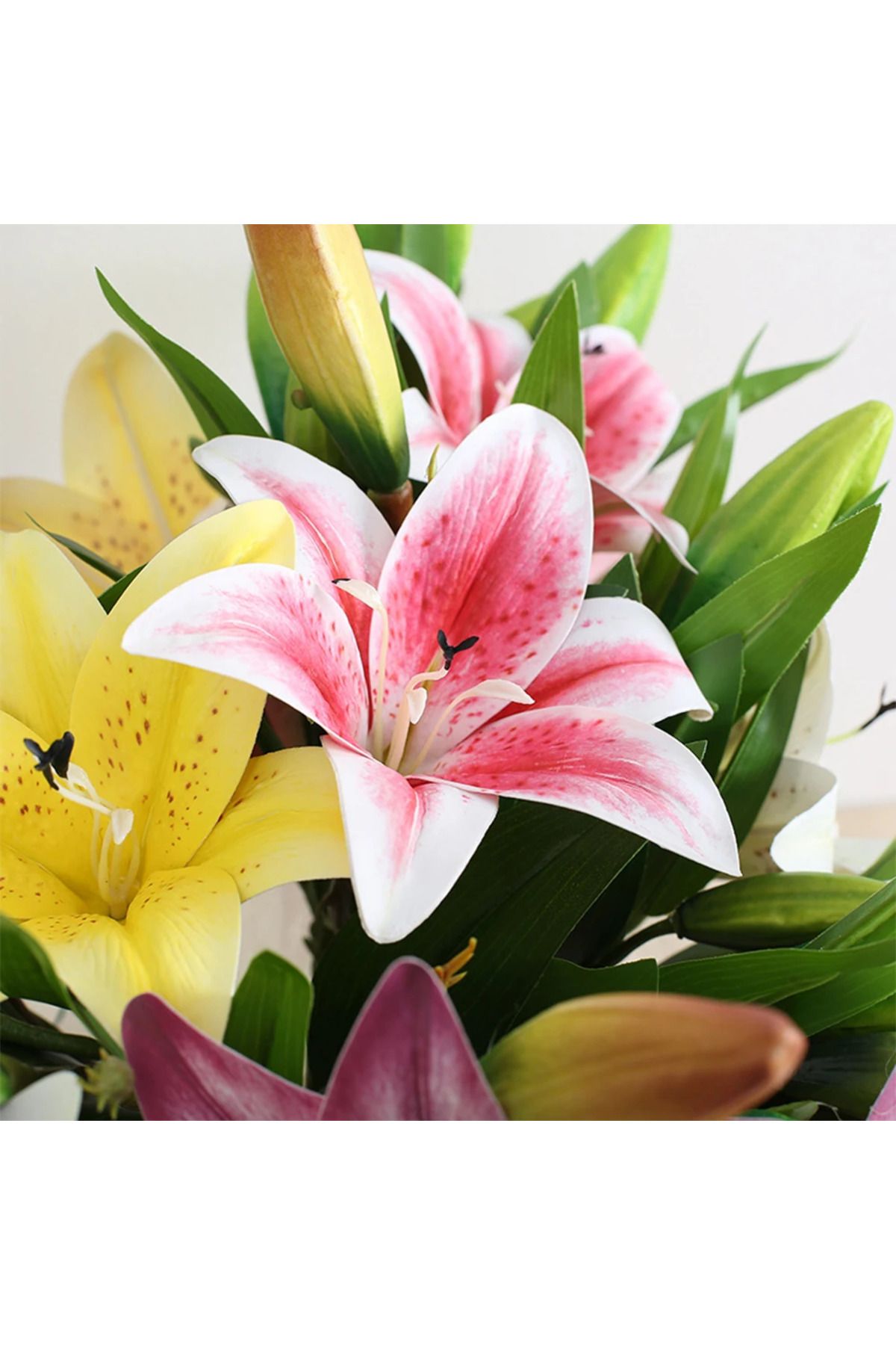 Choice-Real Looking 3D Printing Lily Branch  Artificial Flowers White Fake Flowers Flores for Wedding Ho... 7