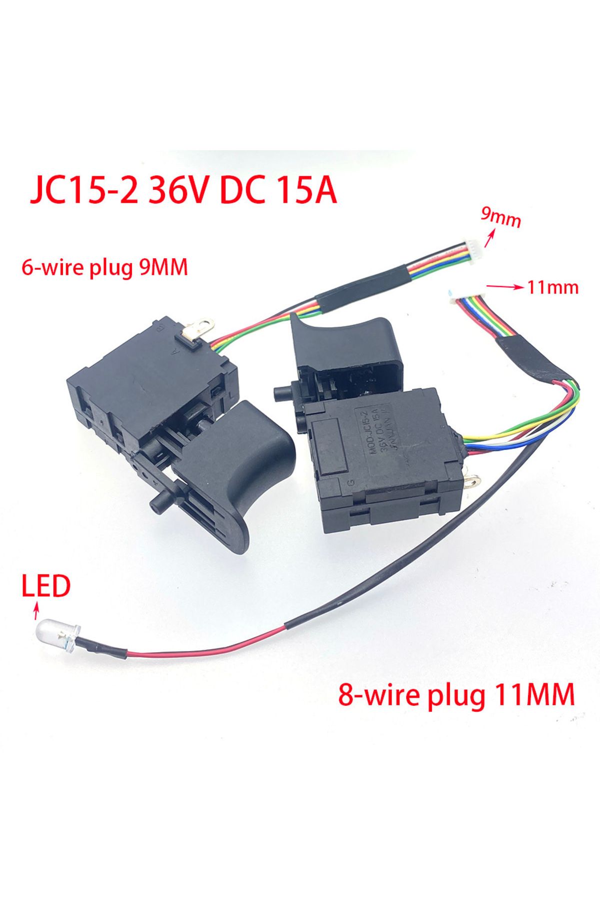 Choice-Cordless Electric Drill Dustproof Speed Control Push Button Trigger Switch MOD JC15-2 36V DC 15A ... 2