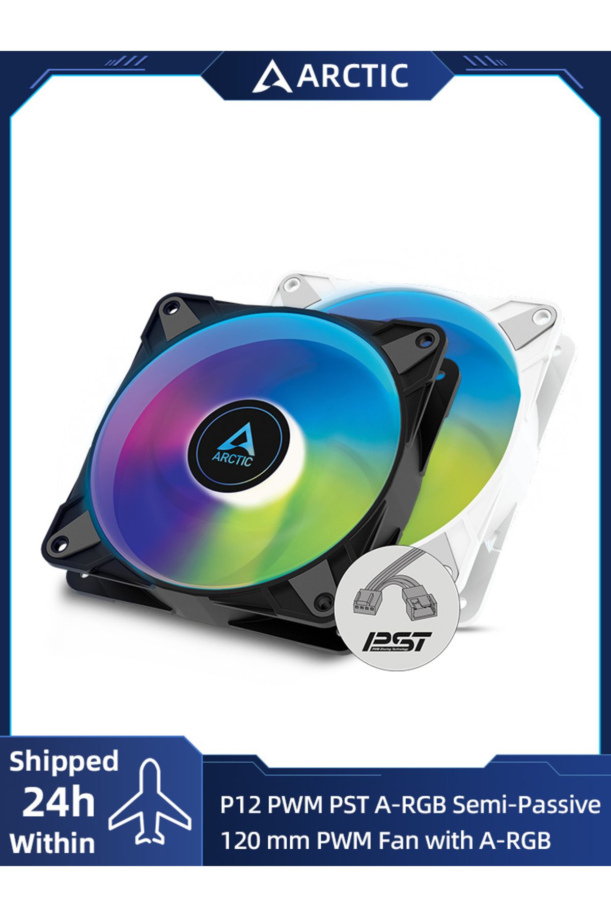 Choice-ARCTIC P12 PWM PST A-RGB 120mm PWM Case Fan Optimized for Static Pressure, Semi-Passive: 200–2000... 6
