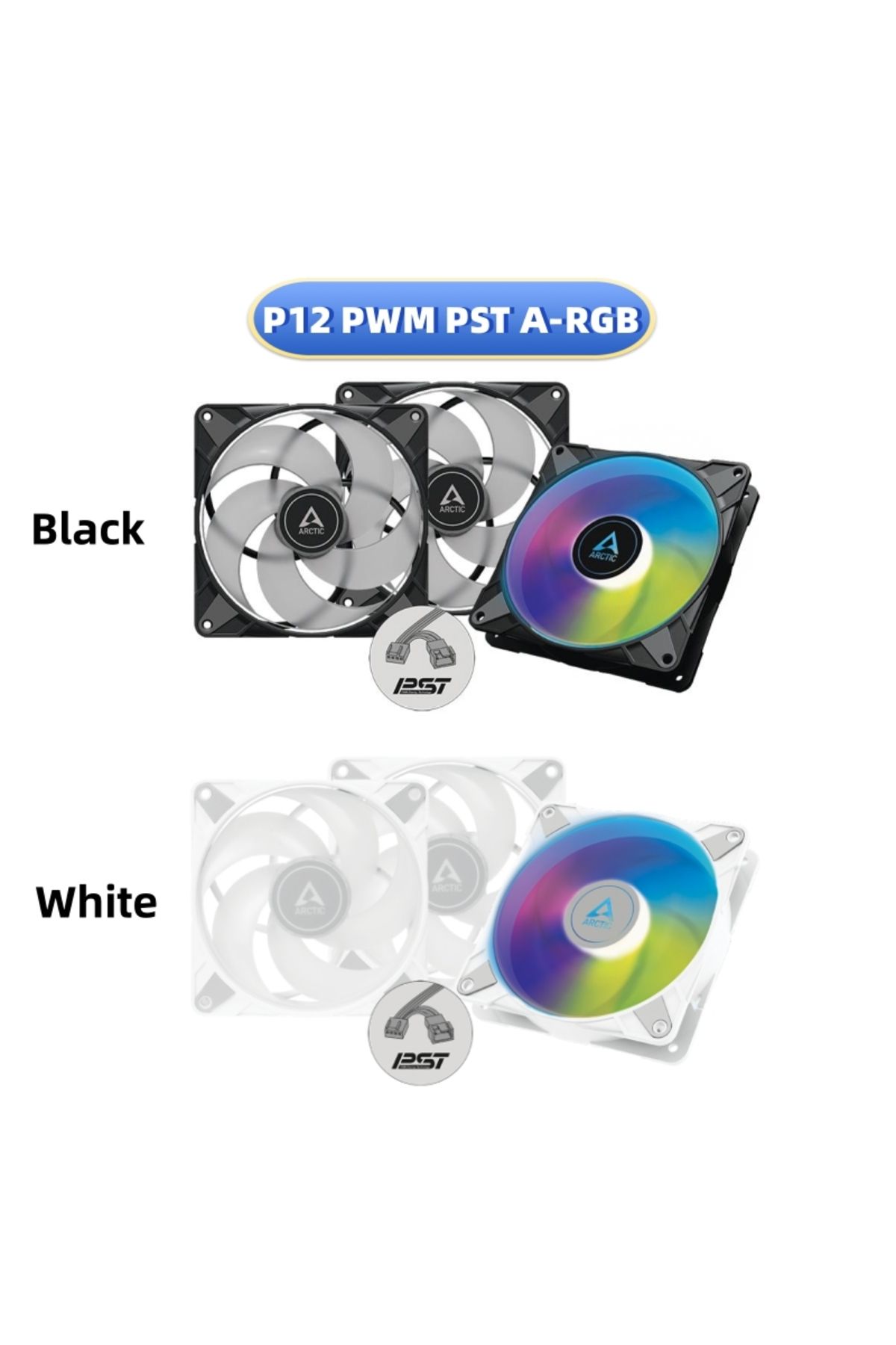 Choice-ARCTIC P12 PWM PST A-RGB 120mm PWM Case Fan Optimized for Static Pressure, Semi-Passive: 200–2000... 7