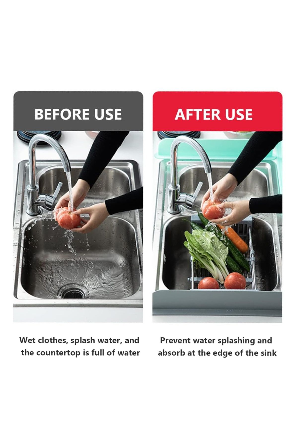 Choice-A soft silicone adhesive partition for kitchen sink splash proof partition, suitable for washing ... 6