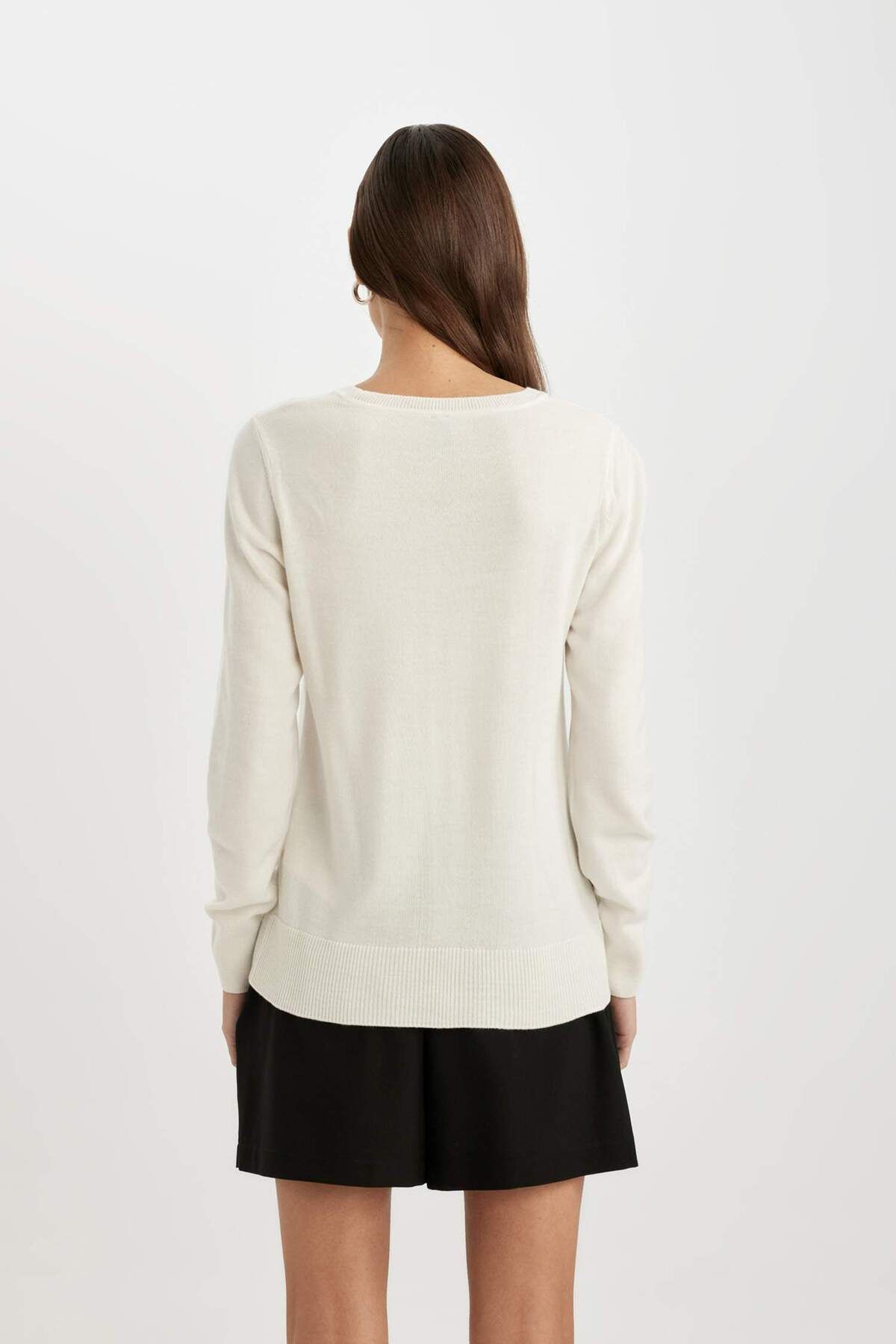 DeFacto-Women's Ecru Sweater - F7091Az/Er99 5