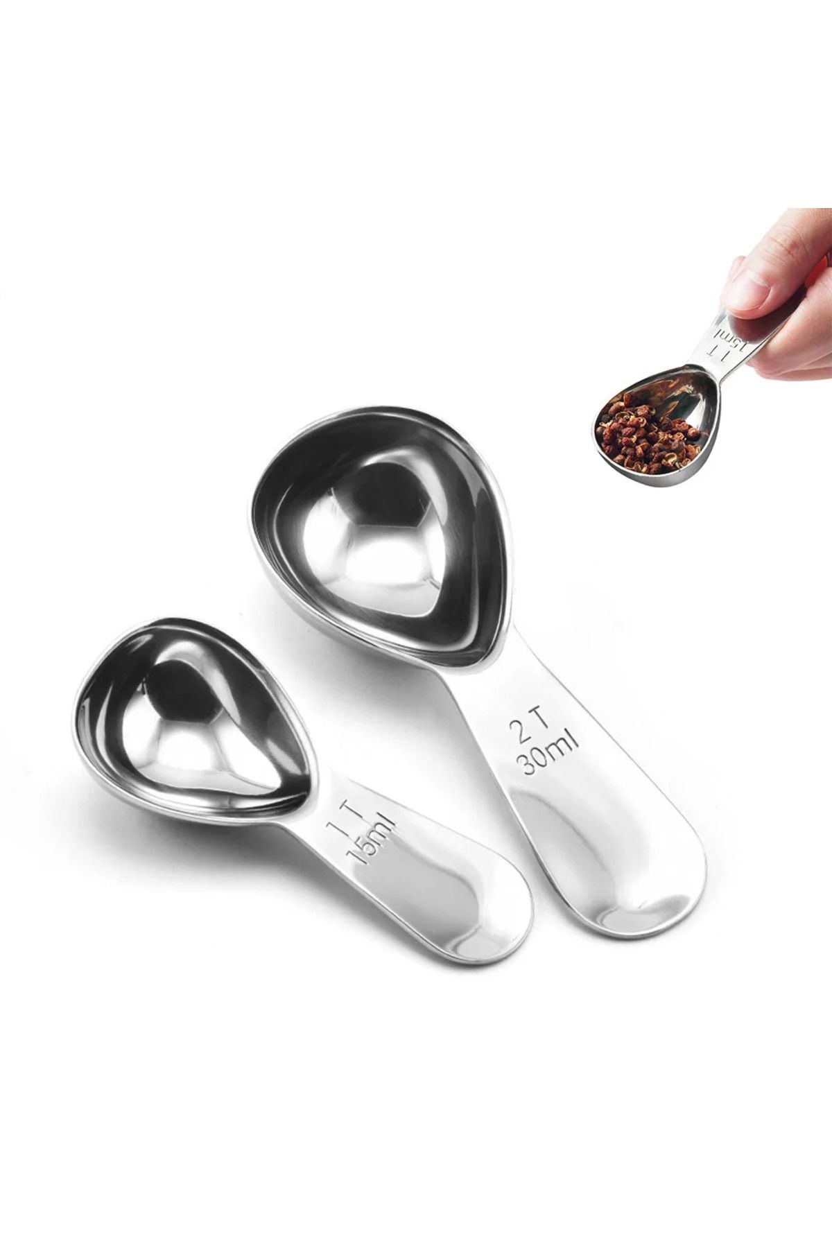 Choice-15ml/30ml Stainless Steel Coffee Measuring Scoop Coffee Spoons with Graduated Measuring Spoon Bea... 2