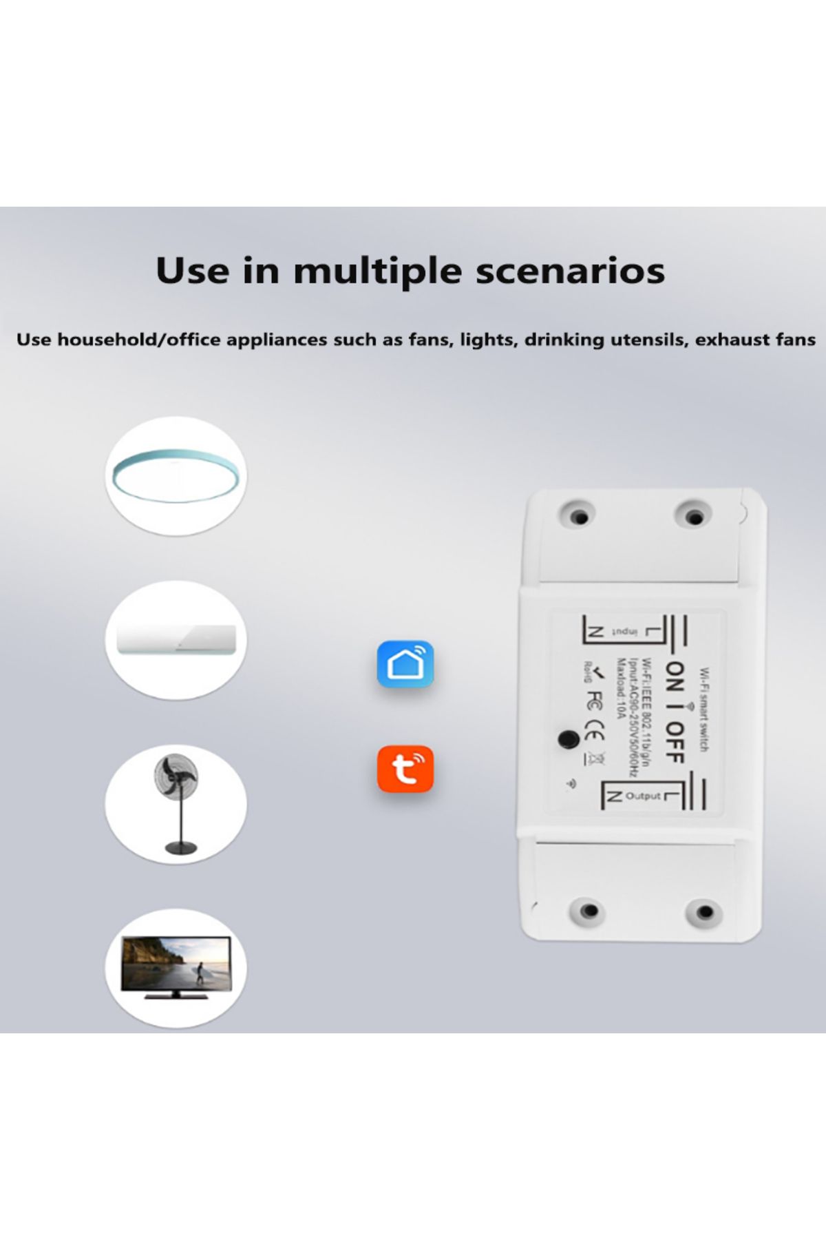 Choice-Tuya Light WiFi Switch Smart Life APP Voice Relay Controller Timer Module Google Home Alexa Wall ... 7