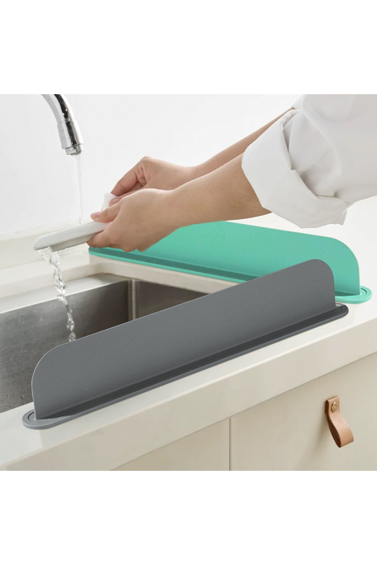 Choice-A soft silicone adhesive partition for kitchen sink splash proof partition, suitable for washing ... 4
