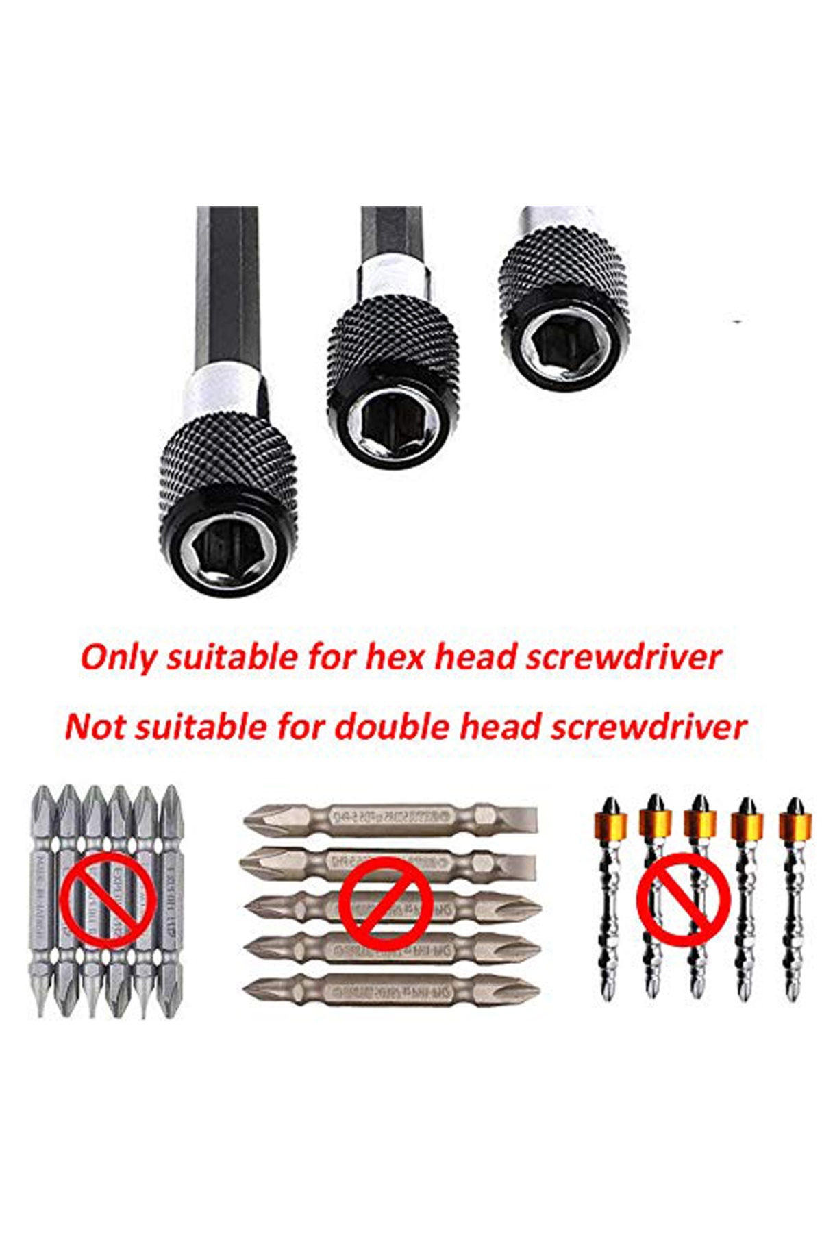 Choice 3Pcs Extension Chuck Adapter 1/4 Inch Hex Shank Quick Release Bar Socket