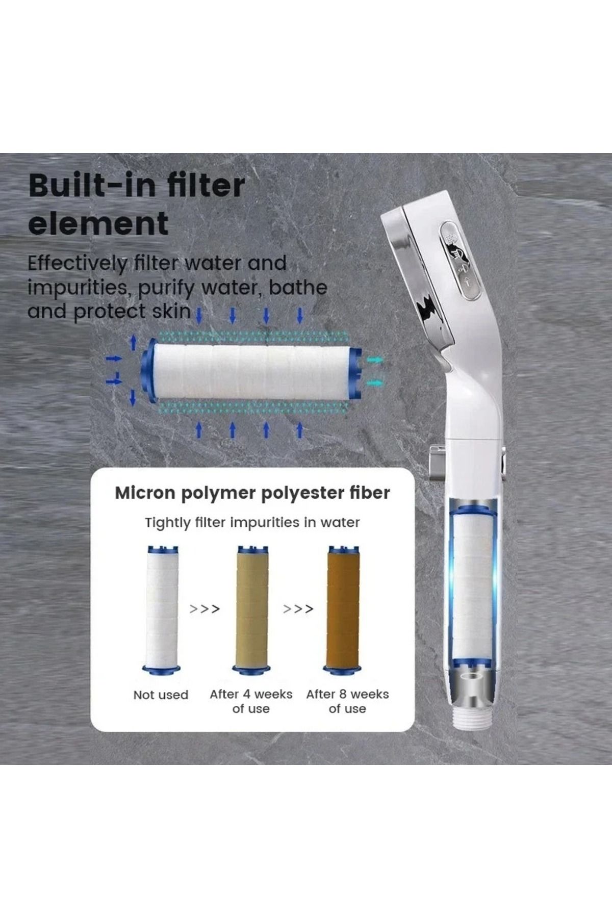 Xiaomi-Xiaomi High Pressure Shower Head Water Saving 3-Modes Shower Heads Adjustable Water Massage Spray... 7