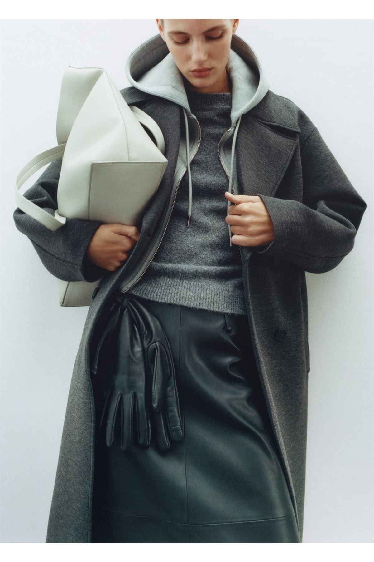 MANGO Woman-Overcoat - Stylish Designed Scroll Fabric 6