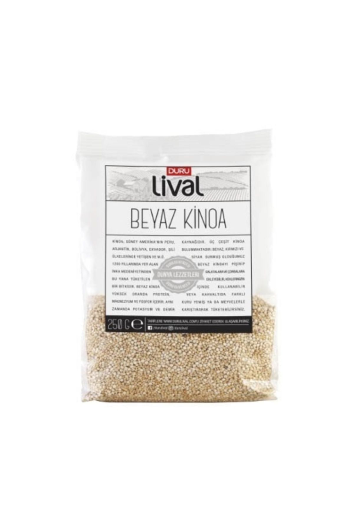 Duru Lival Beyaz Kinoa 250 Gr. (6'LI)