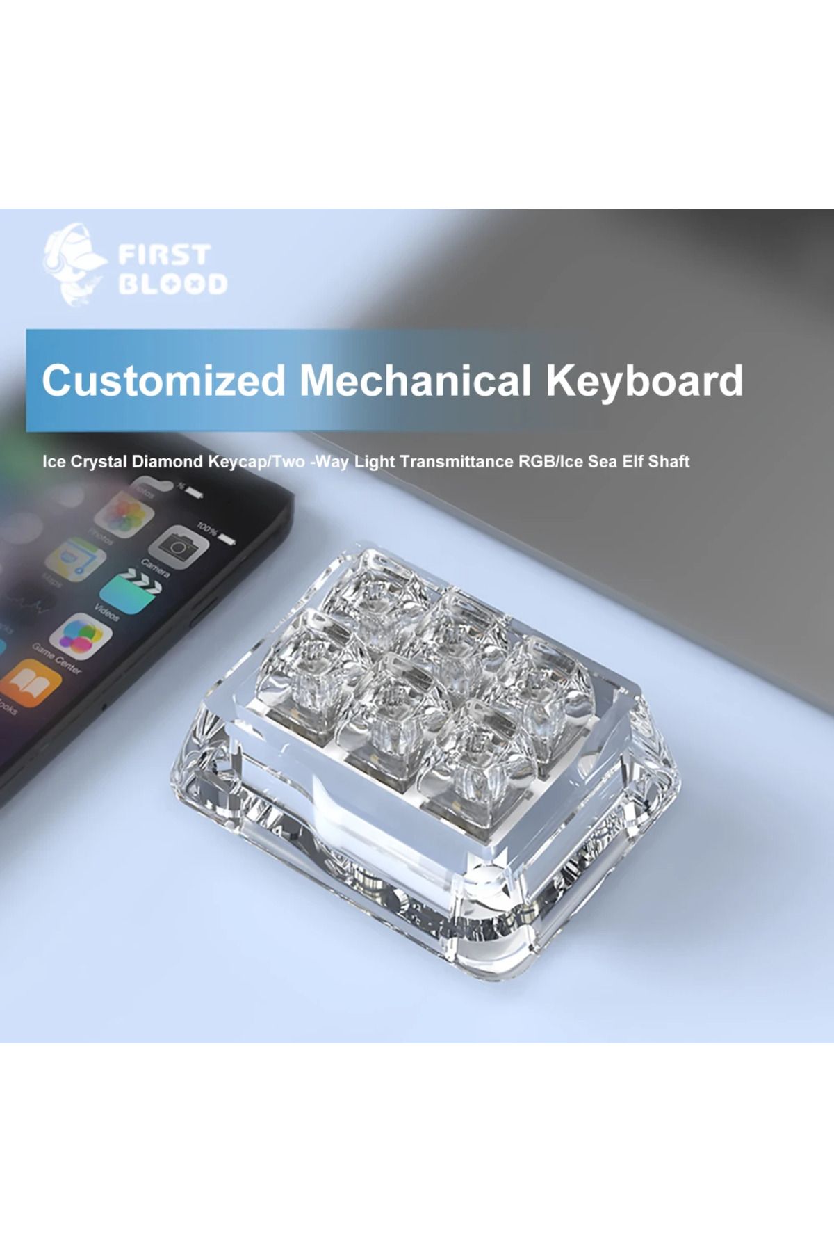 Ajazz-Firstblood B6 fully transparent mechanical keyboard Wireless Bluetooth the third mock examination... 2
