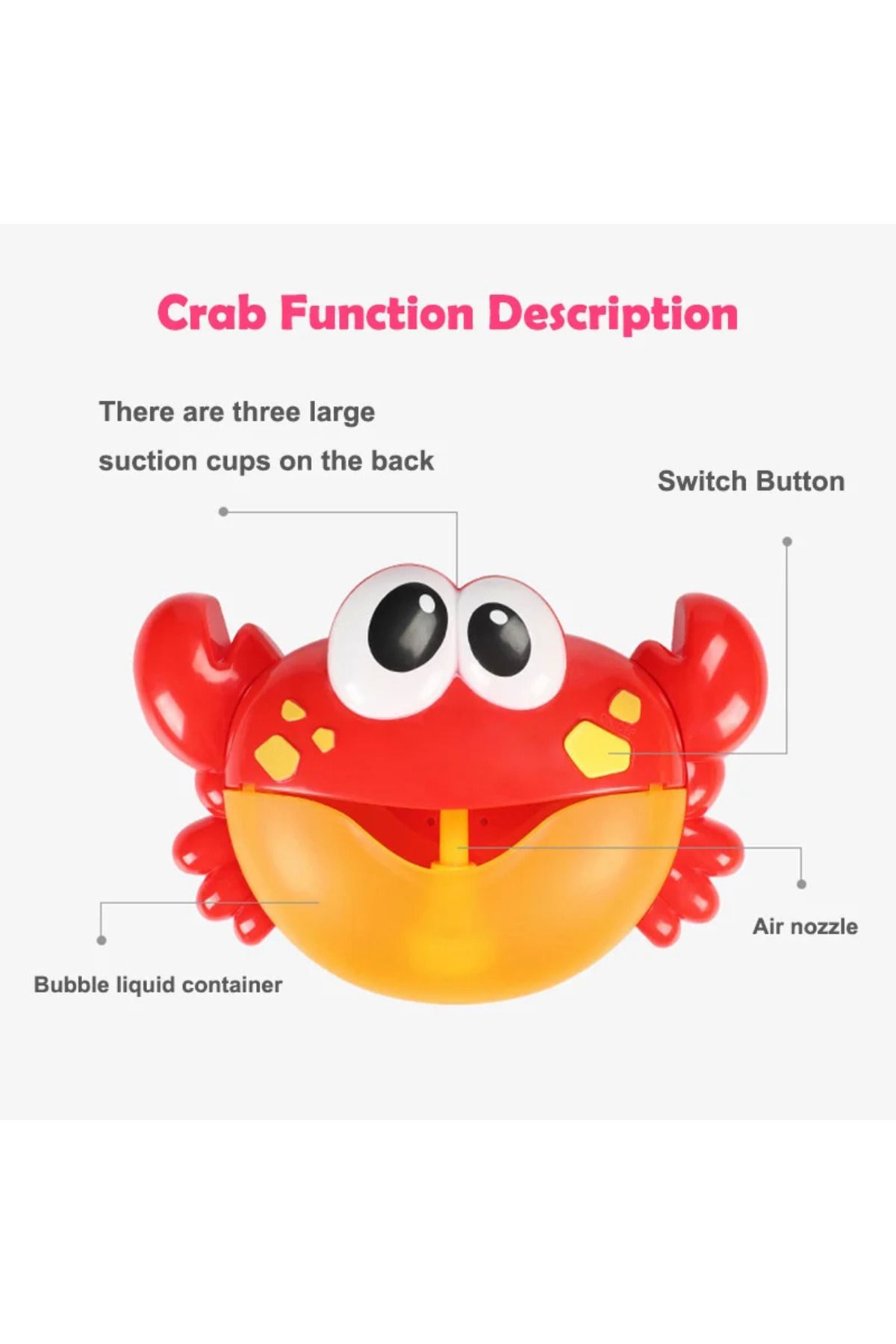 hairun-Funny Crab Bubble Soap Machine Baby Bath Electric With Music Toys Kids Frog Machine Automatic Bub... 6