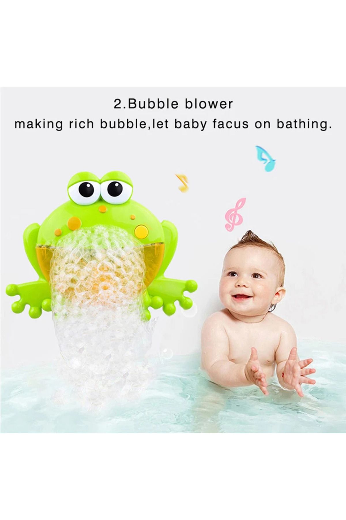 hairun-Funny Crab Bubble Soap Machine Baby Bath Electric With Music Toys Kids Frog Machine Automatic Bub... 4