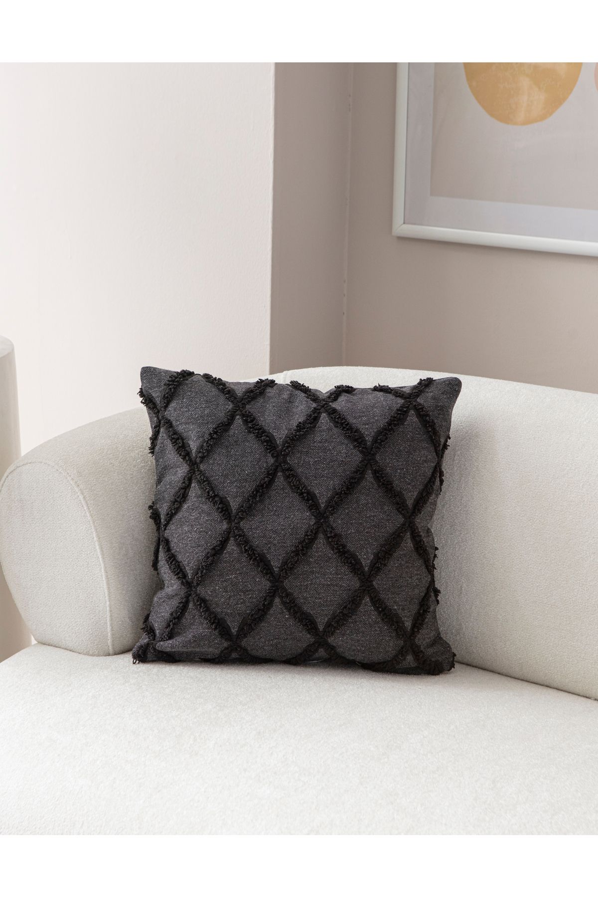 Ottoson-Black Linen Throw Pillow Cover - 43X43 Single Decorative Polka Dot 2