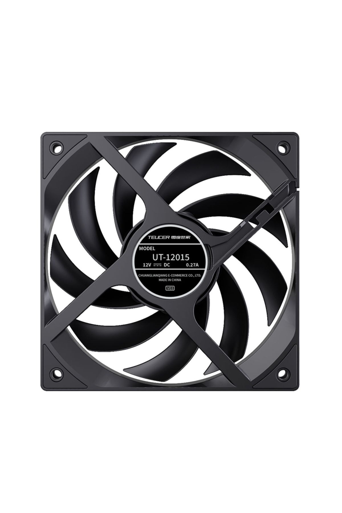 TEUCER-UT-12015 12cm Thin Fan PWM 4PIN 800-2400RPM Computer Case Cooling Fan120mm 15mm Ultrathin ... 4