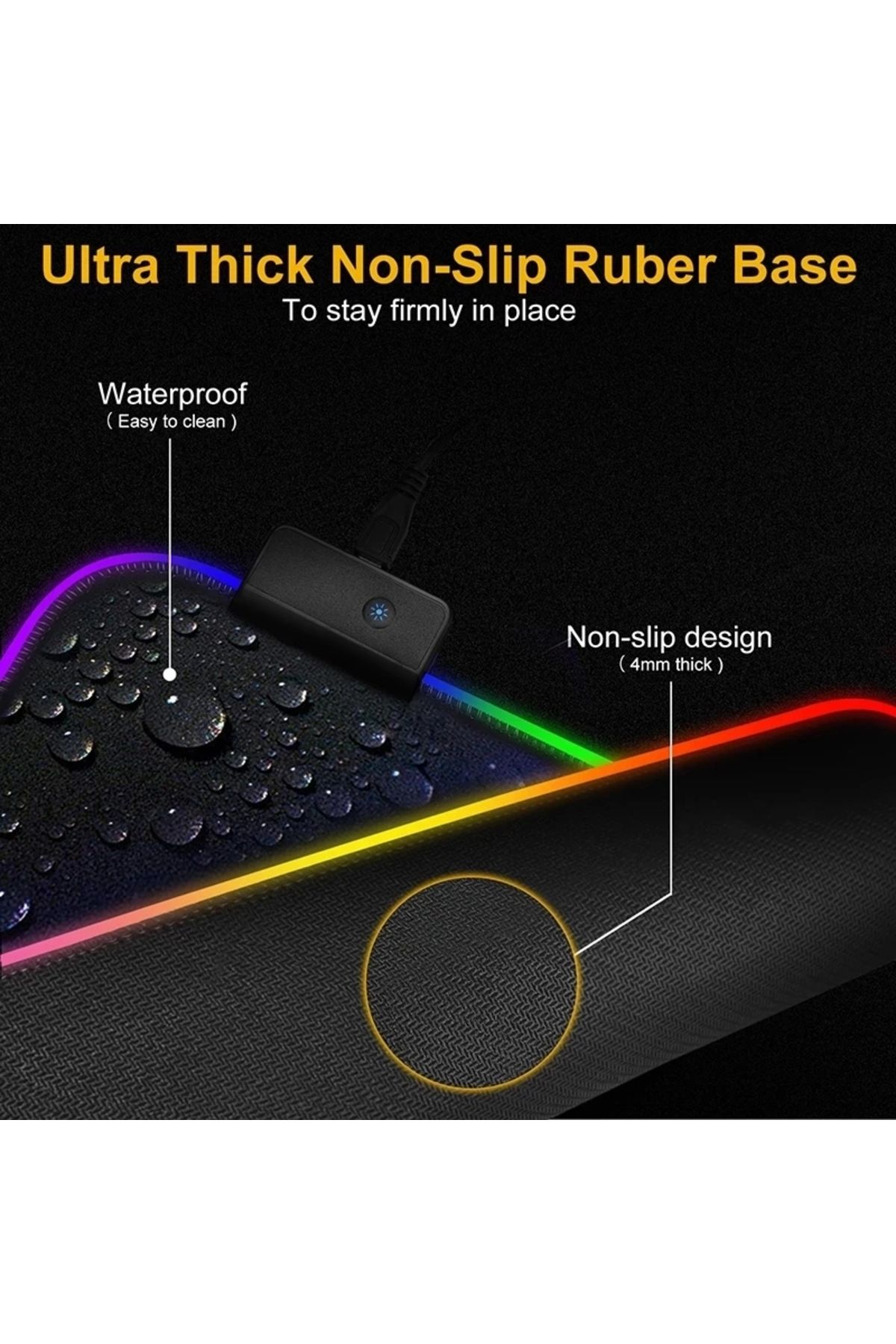 Choice-RGB LED Light Mousepad Waterproof Large Gaming Mouse Pad Gamer Mouse Carpet Big Mause Keyboard Pa... 3