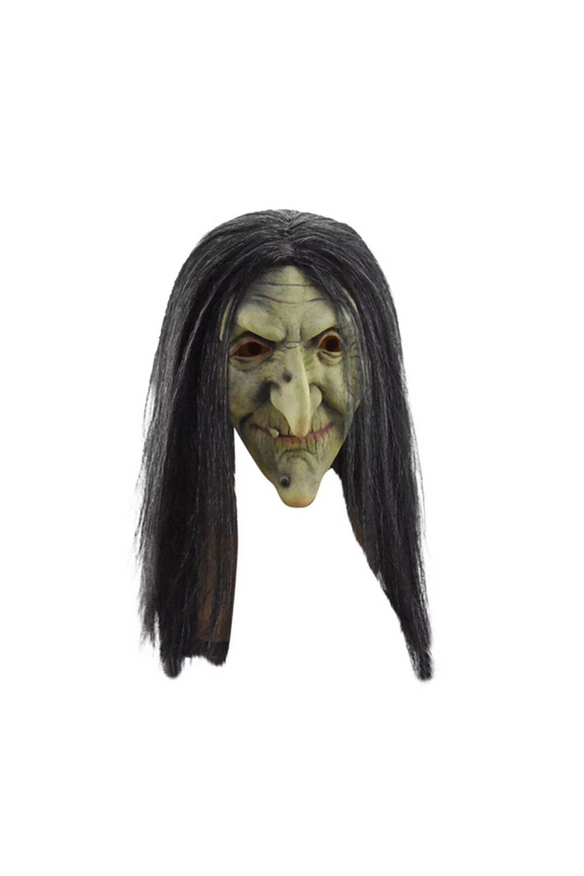 Choice-Witch Mask Halloween Scary Horror Costume Old Woman Witch Mask Green Face Halloween Creepy Scary ... 2