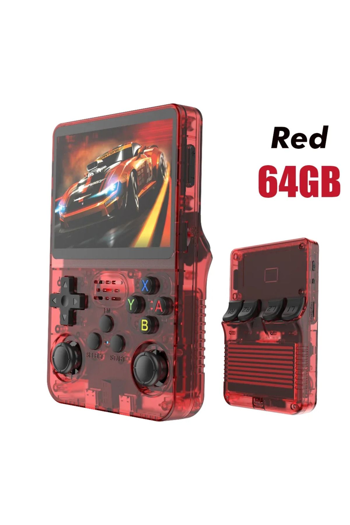Choice-Red 64G Open Source R36S Retro Handheld Video Game Console Linux System 3.5 Inch IPS Screen Portable 1