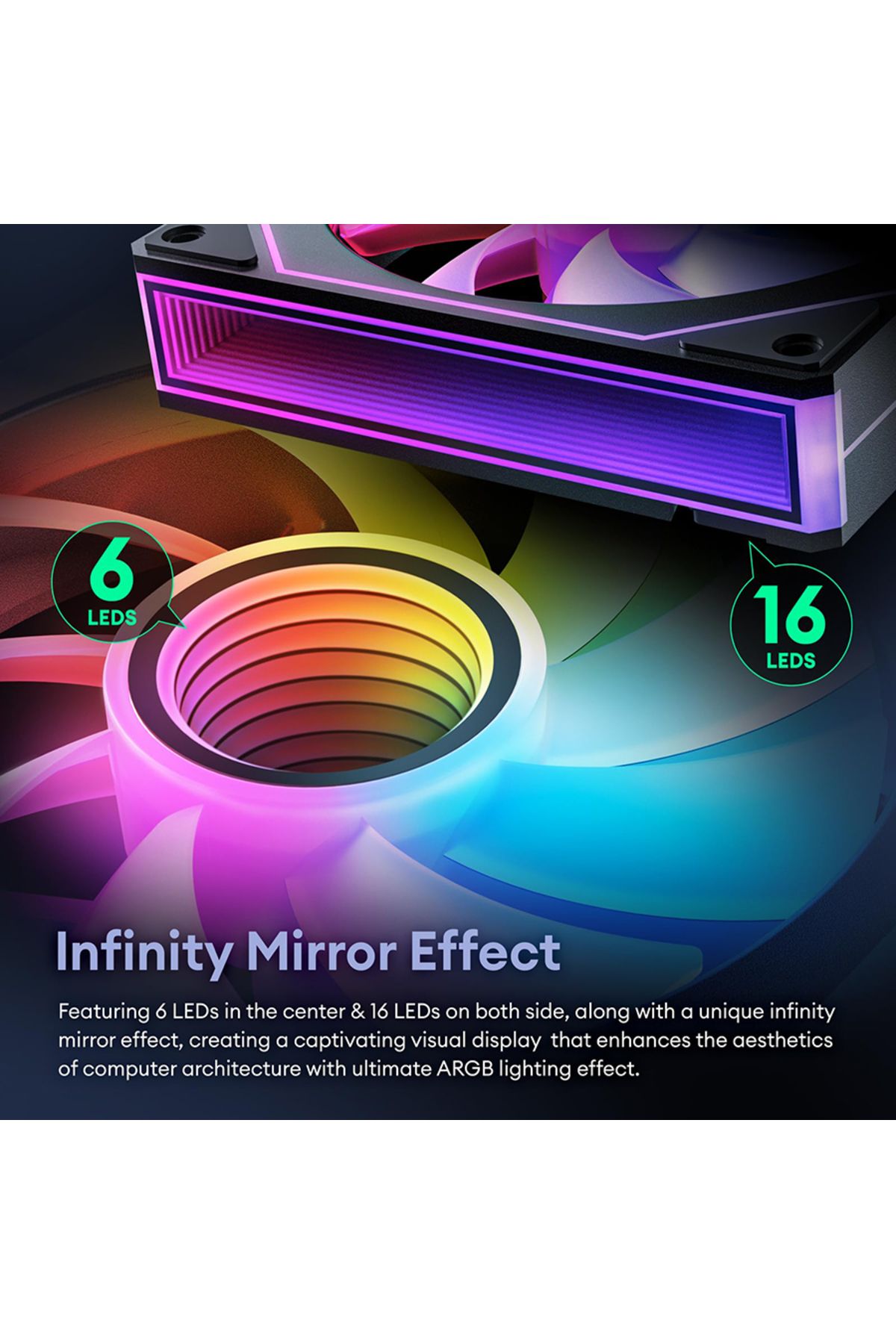 Choice-Prism 7Pro Infinite Reflecting Mirror Module ARGB Fan 12cm Chassis Fan, Suitable for Computer Cha... 4