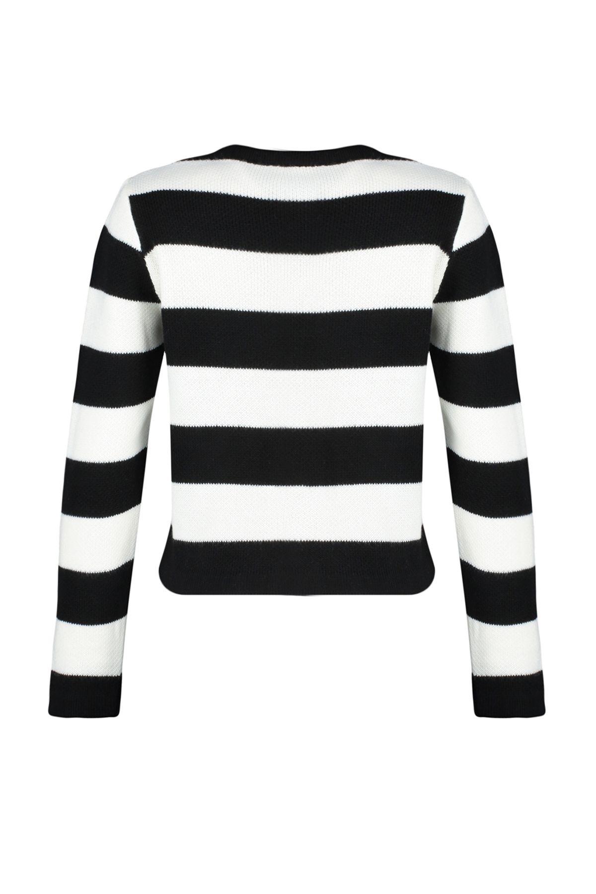 Trendyol Collection-Ecru gestreifter Strick-Cardigan – Jacken-Look, TWOAW24HI00091 8
