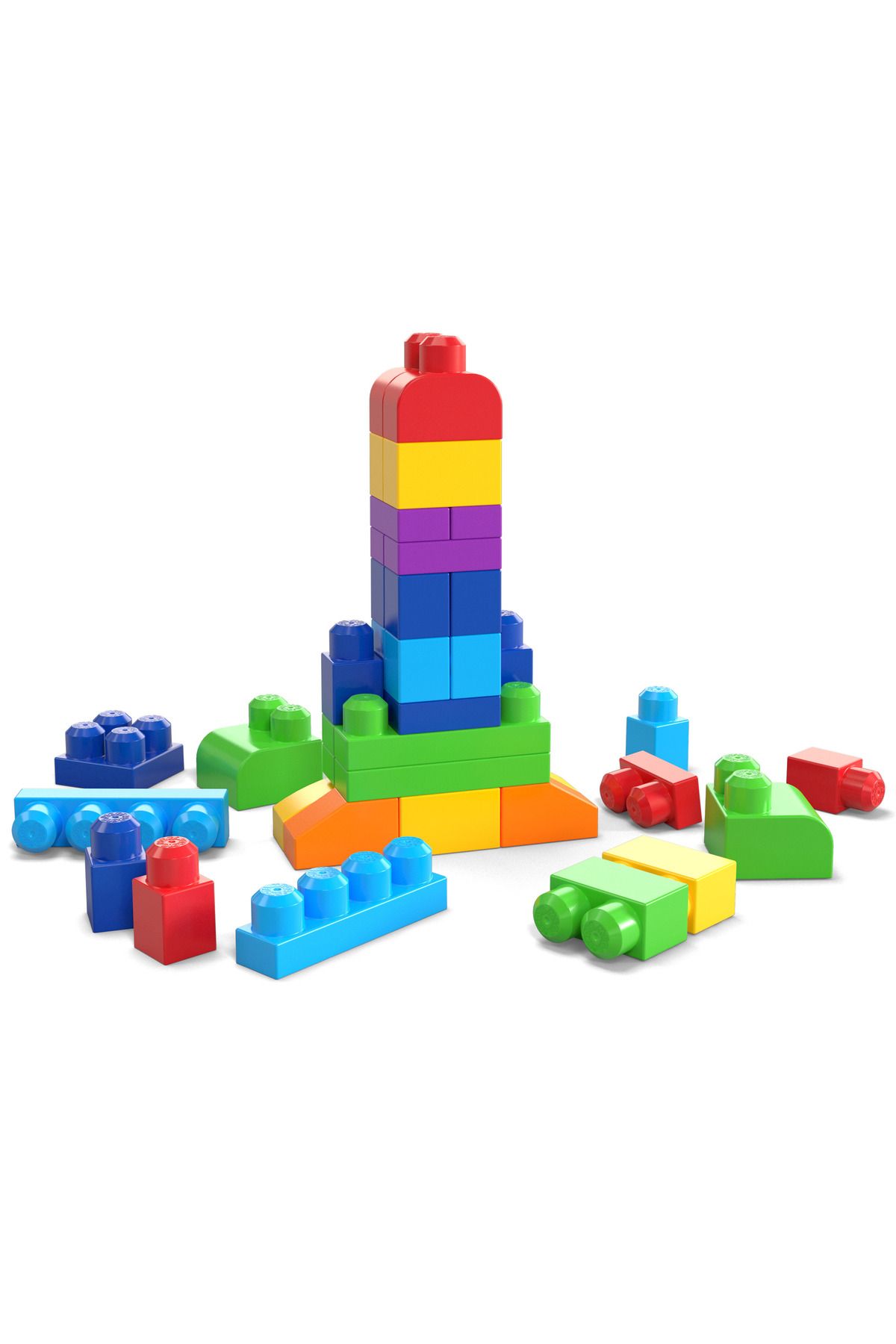 Mega Bloks-أكياس كتلة باللون الأزرق والوردي مكونة من 60 قطعة 5