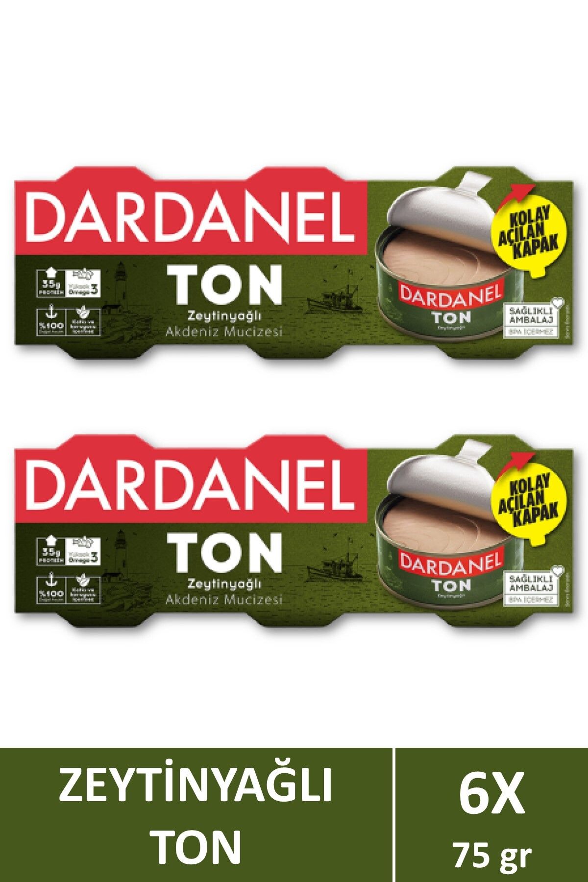 Dardanel Zeytinyağlı Ton Balığı 3x75 gr X 2 Adet