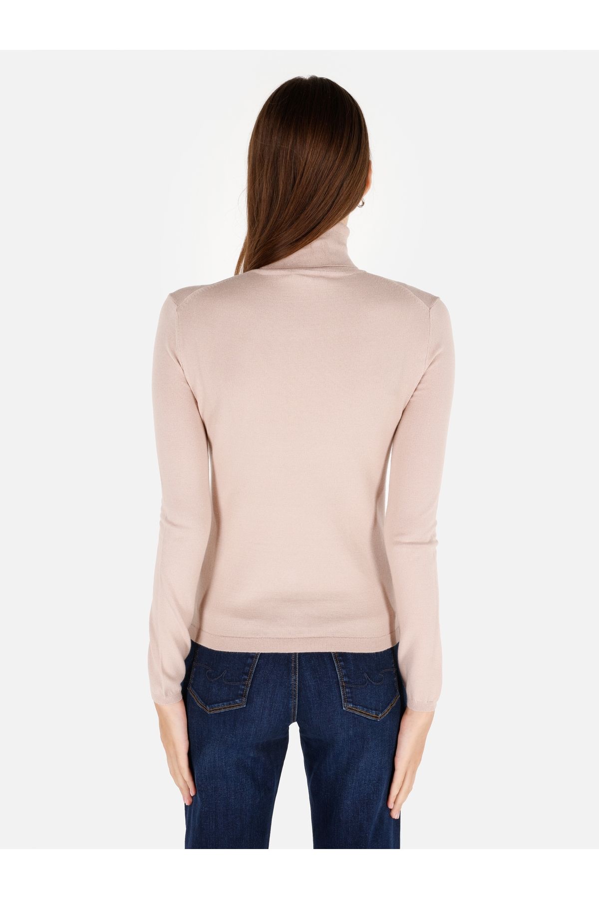 Colin's-Slim Fit Turtleneck Beige Women's Sweater Cl 1070208 2