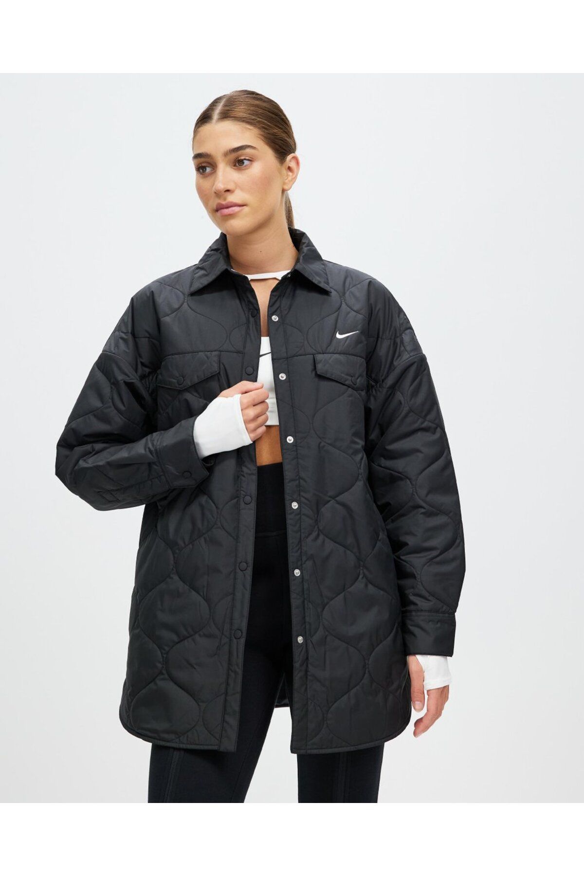 Nike Sportswear Essential Quilted Trench Full-Snap Kadın Ceket NDD SPORT