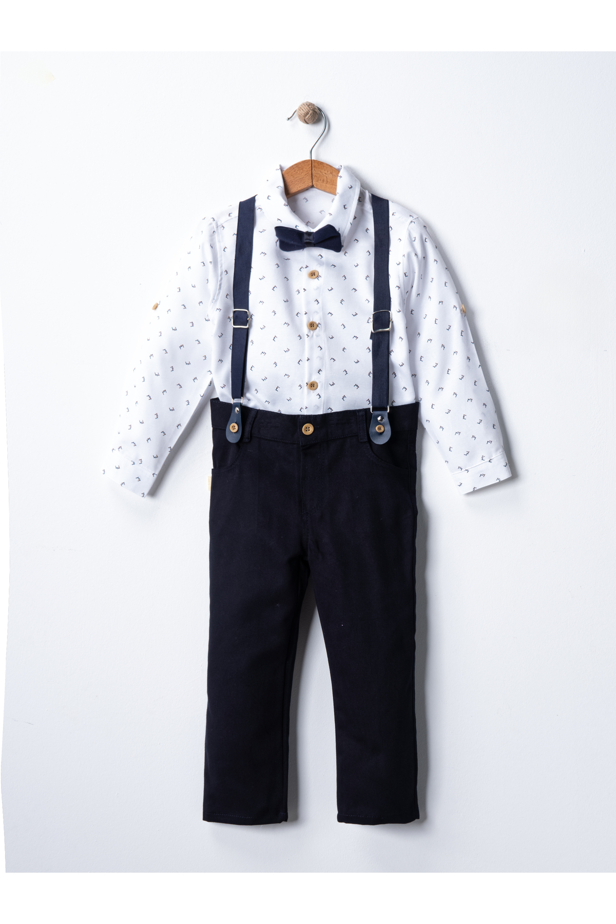 Çelix Kids Bebek&Çocuk Salopet Takım Gömlek Pantolon Papyon fotoğrafı 3 (önizleme)