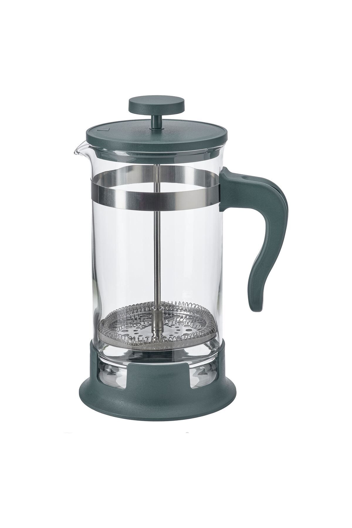 IKEA Upphetta 1 Lt 22 cm French Press Glass Stainless Steel Dark Grey Turquoise Trendyol