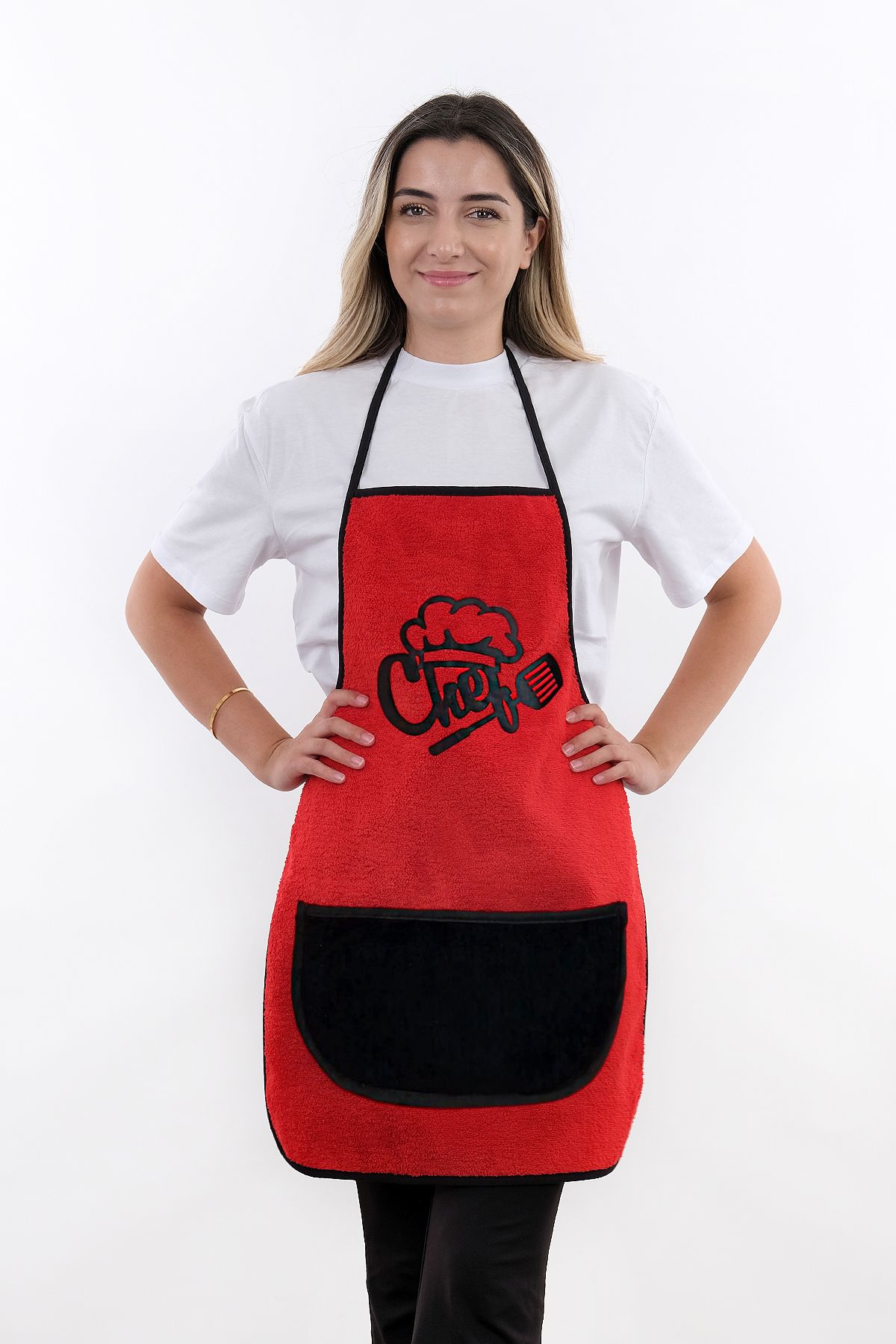 sevilya-Wellsoft Liquid Proof Waterproof Kitchen Apron with Pockets 1