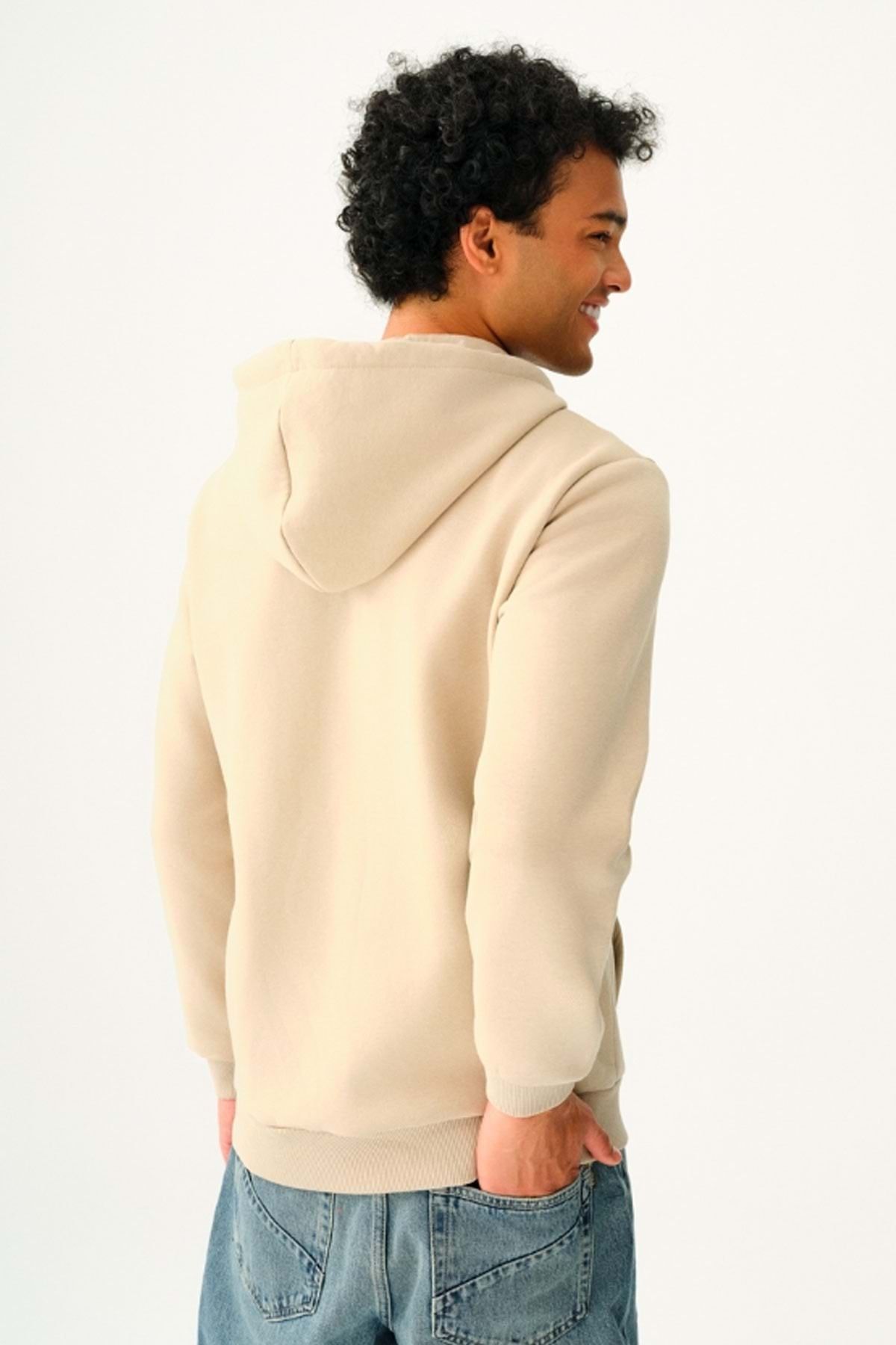 Loft-Lf 2034270   Stone Color Zippered Pulley Sweat - m St07804- Stone Color-M 6