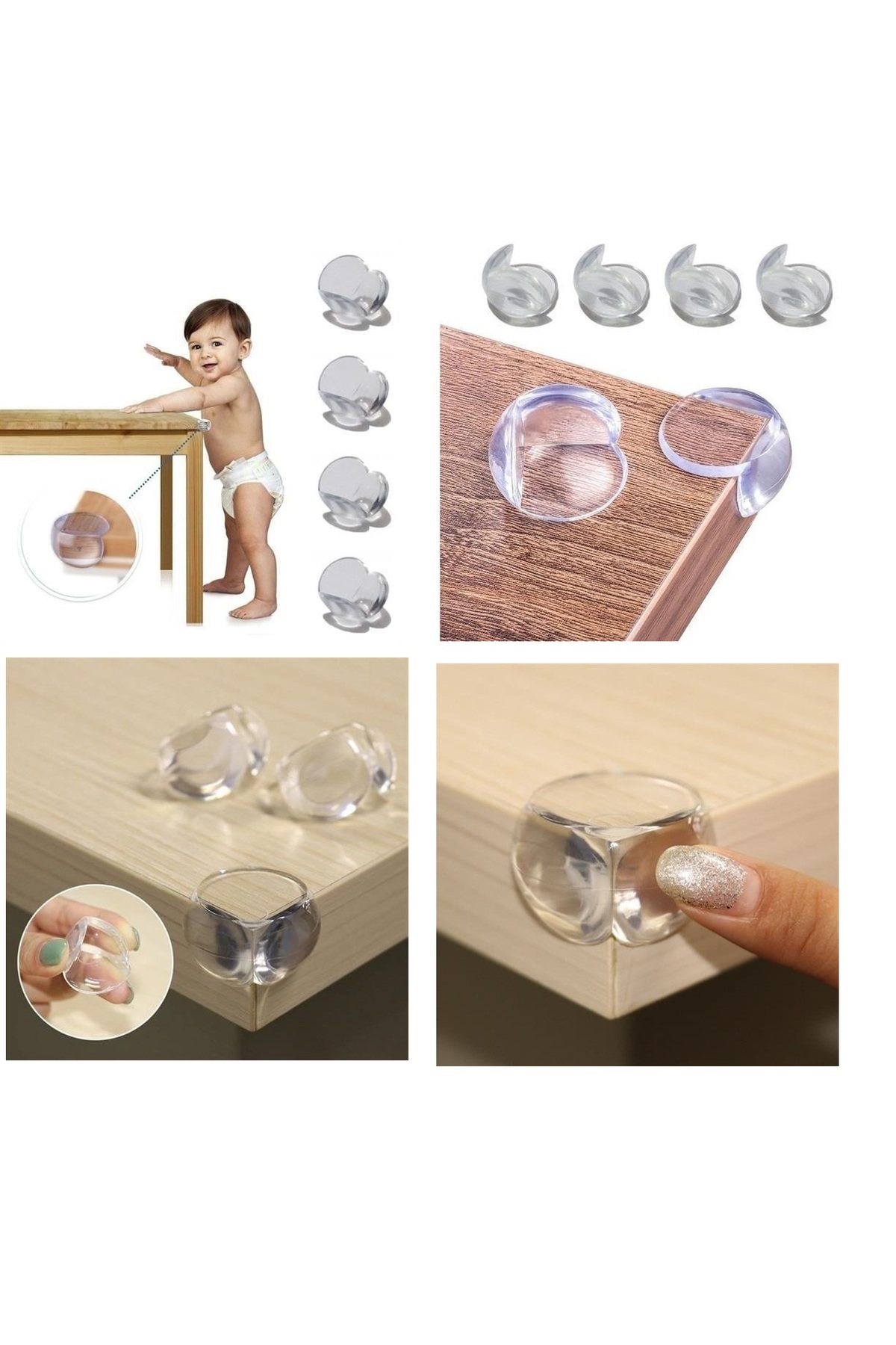 HerEveOyuncak 4 Adet Köşe Koruyucu + Raylı Çekmece Dolap Kilidi - 2li Set - Bebek Güvenlik Seti - KDL7PQ fotoğrafı 2 (önizleme)