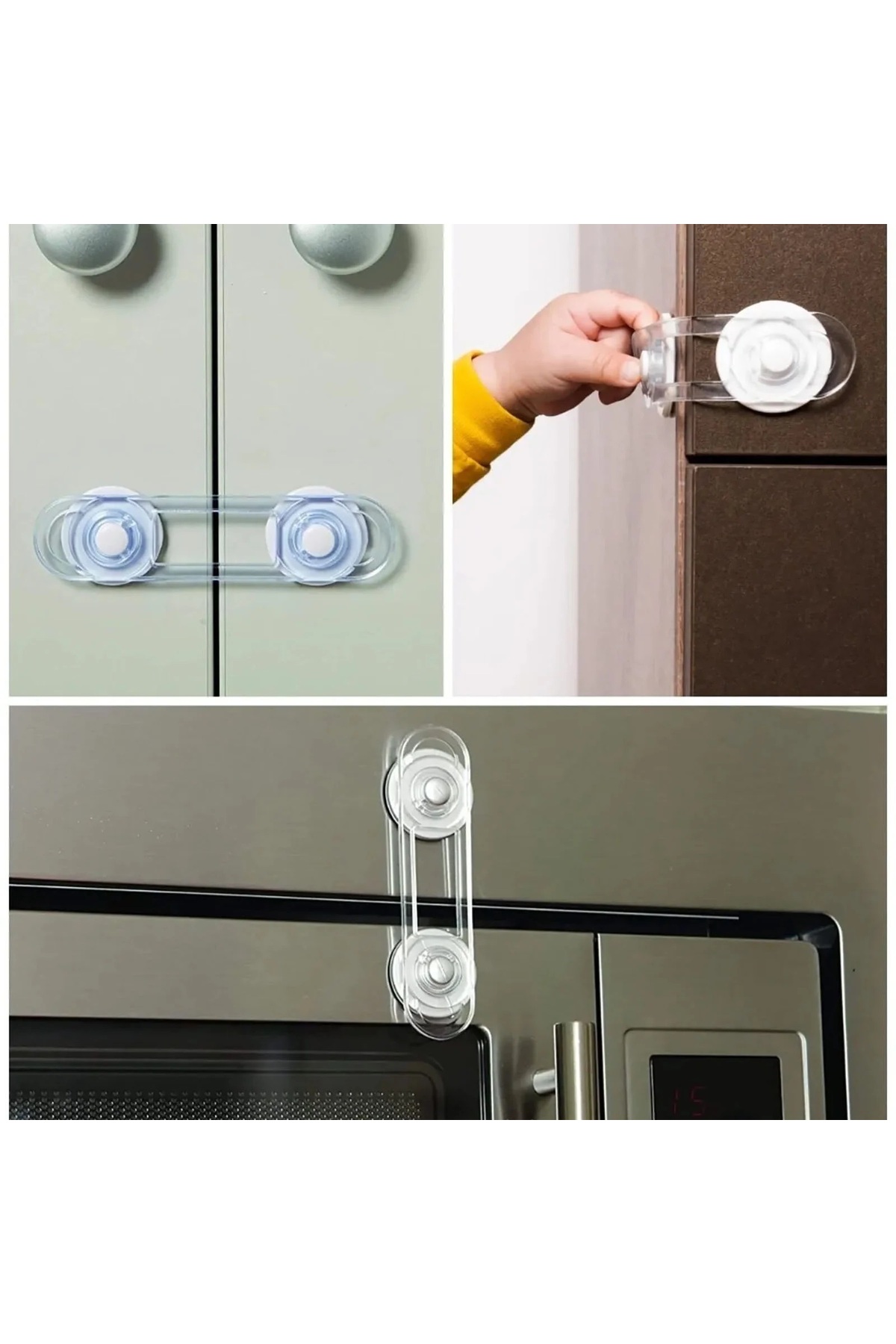 HerEveOyuncak Çocuk Güvenliği İçin 4lü Çok Amaçlı Koruma + 2li Dolap Çekmece Kilidi Seti - J9KLX2 fotoğrafı 3 (önizleme)