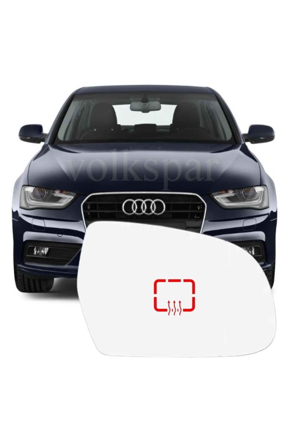 VOLKSPAR A4 B8,5 SEDAN 2013-2016 MODEL ARASI UYUMLU SAĞ YOLCU TARAFI DIŞ AYNA CAMI ELEKTRİKLİ ISITMALI