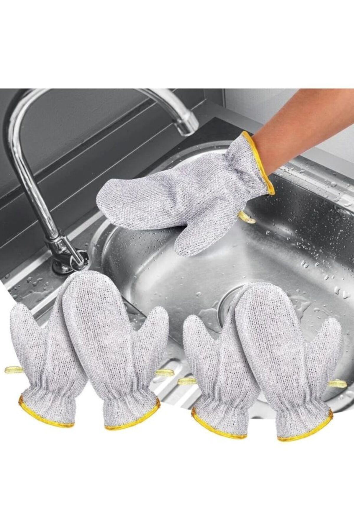 NEWSTORE HOME-2Pcs Multipurpose Practical Dishwashing Gloves Waterproof Dirt Rust Remover Magic Gloves 5