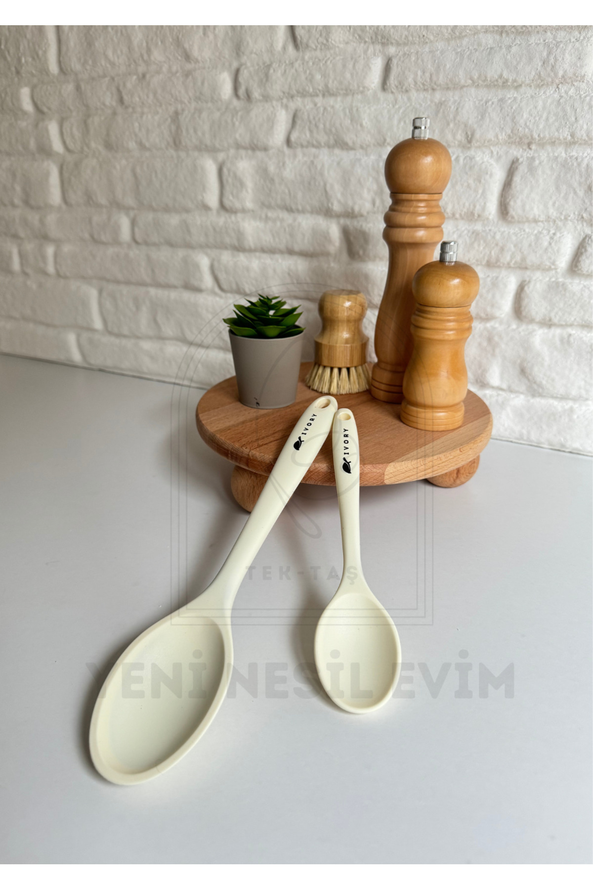 Silikon Mini ve Normal Kaşık Isıya Dayanıklı Yanmaz Yapışmaz Sert Uçlu