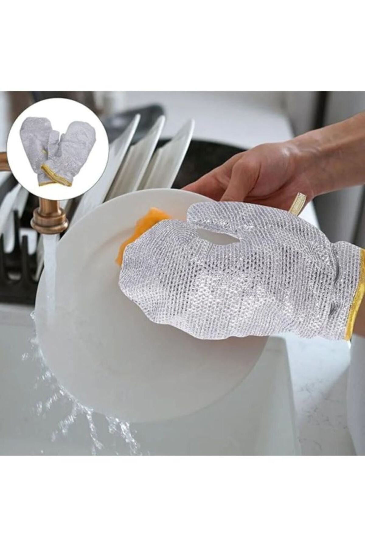 NEWSTORE HOME-2Pcs Multipurpose Practical Dishwashing Gloves Waterproof Dirt Rust Remover Magic Gloves 6