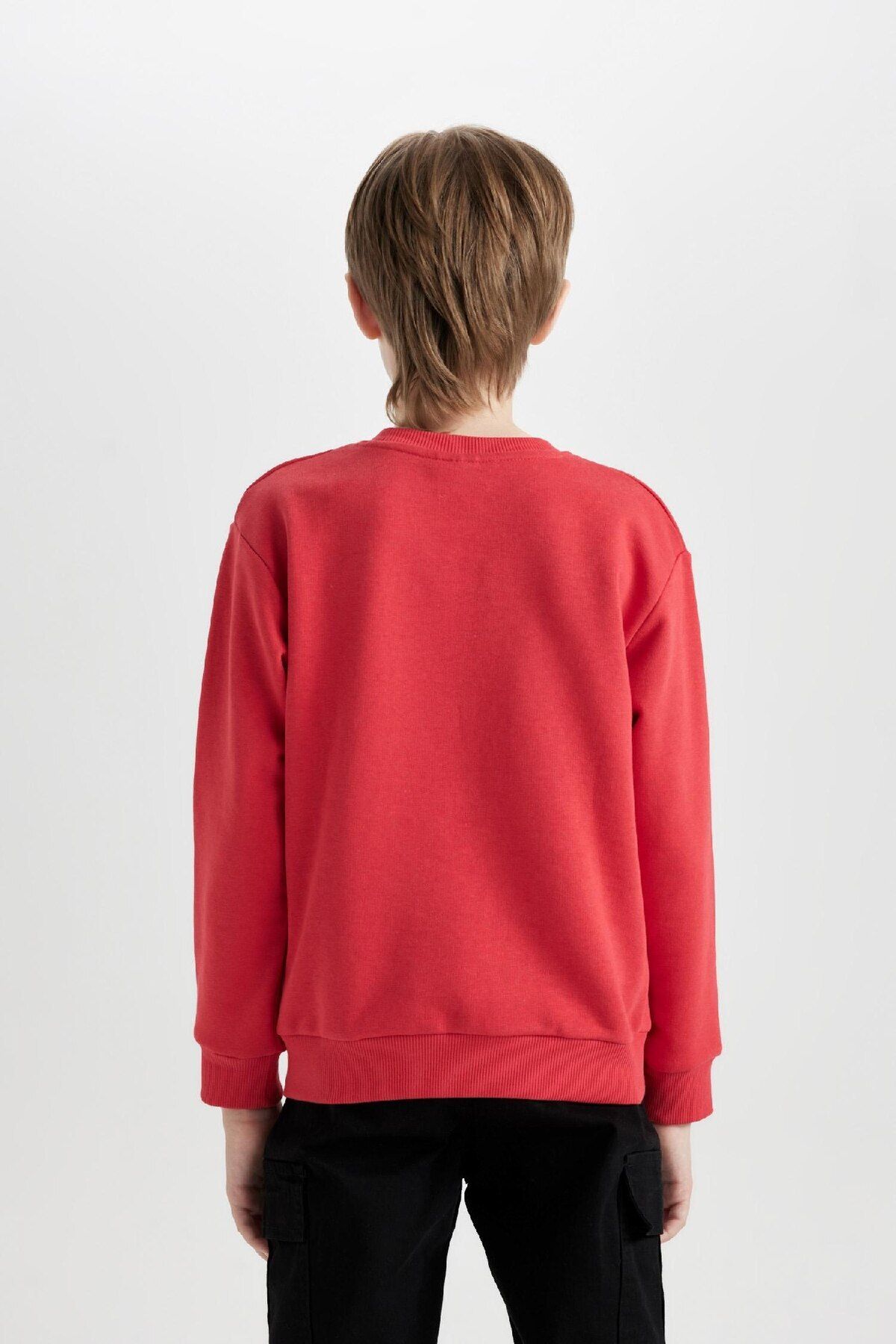 DeFacto-Boy's Crew Neck Ataturk Printed Red Sweatshirt D8199A824Wn 8