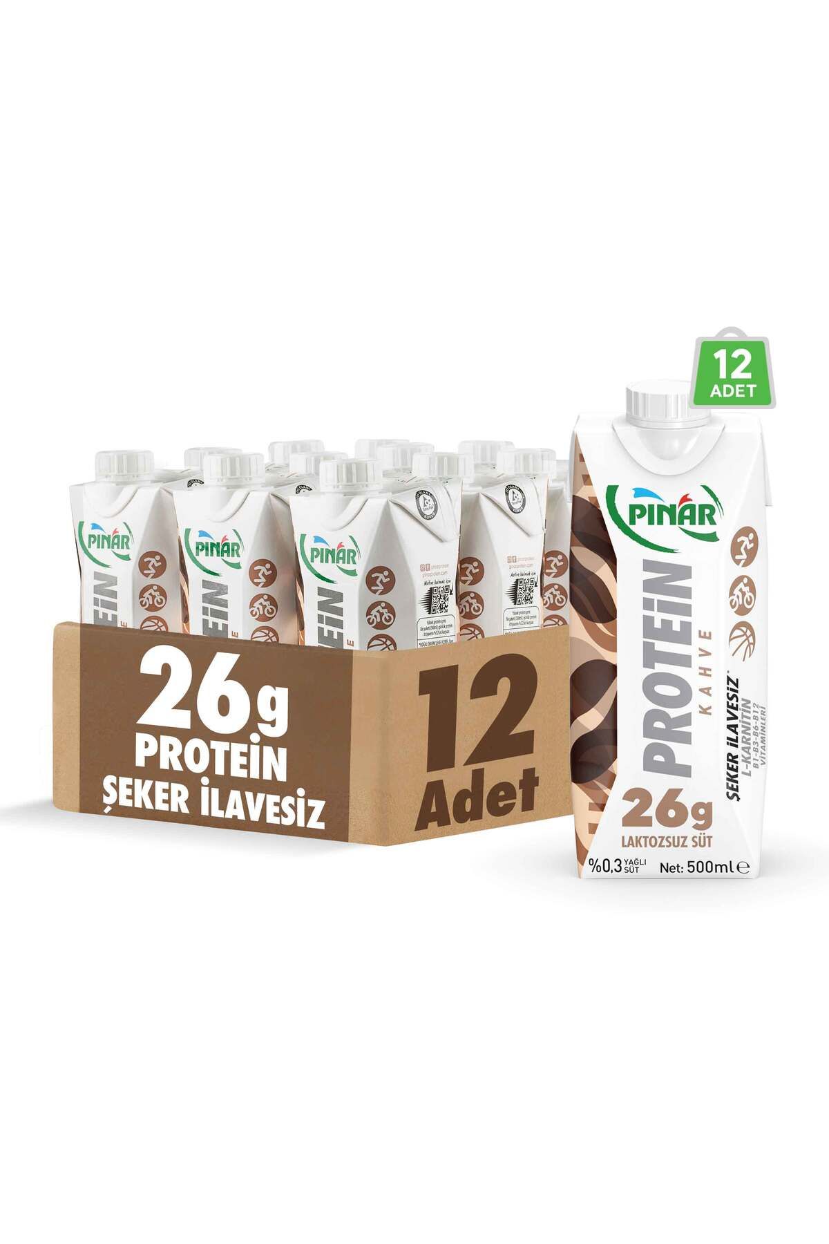 Pınar Kahveli Protein Süt 500 ml X 12 Adet