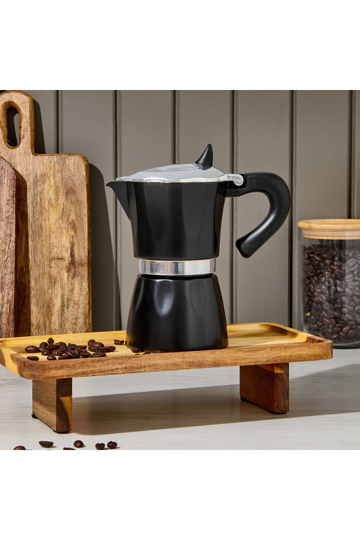 Tohana 6 Cup Moka Cezve - Siyah -150 ml